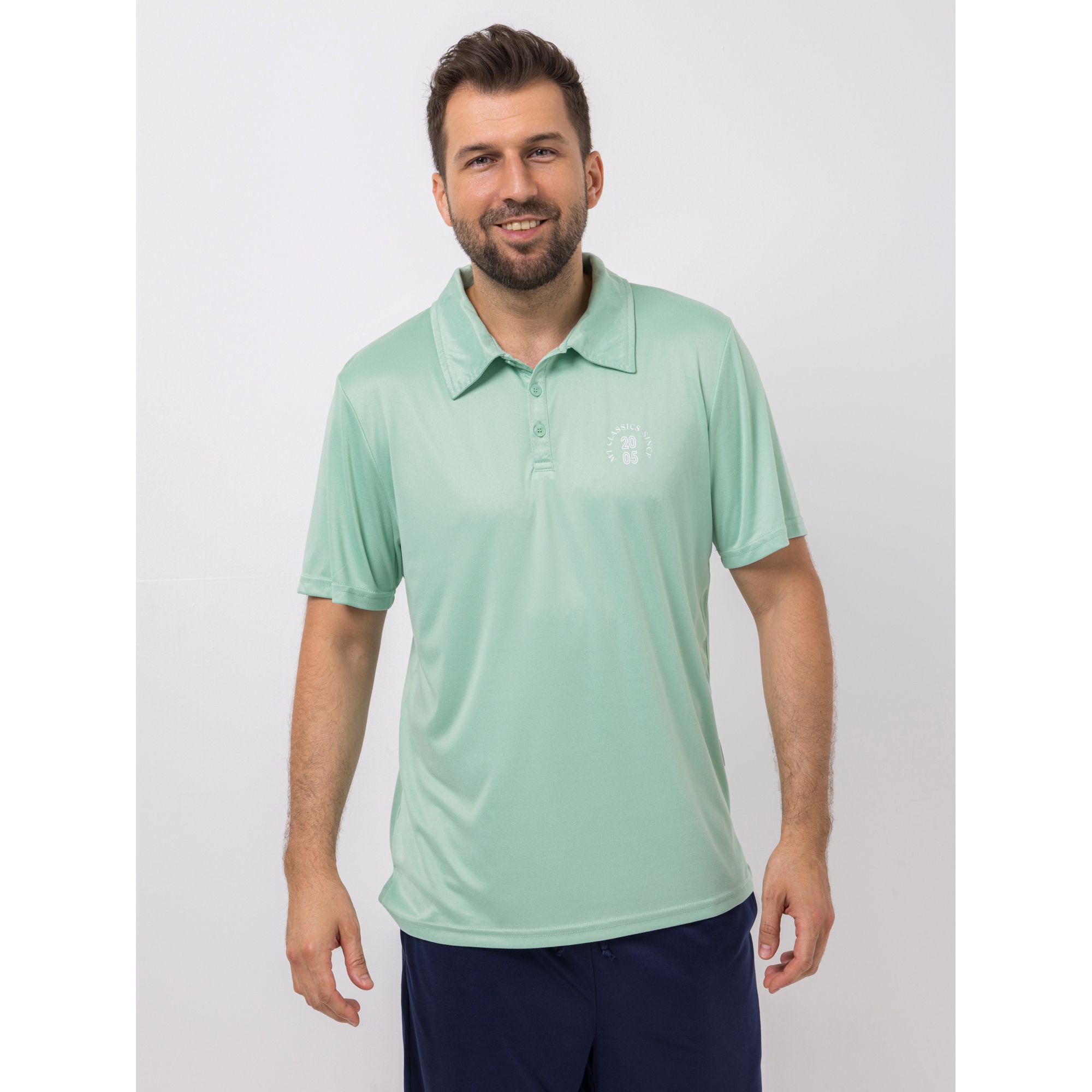 MEN'S TOUCH Poloshirt, 1/2-Arm Mikrofaser Seitenschlitze kurze Knopfleiste