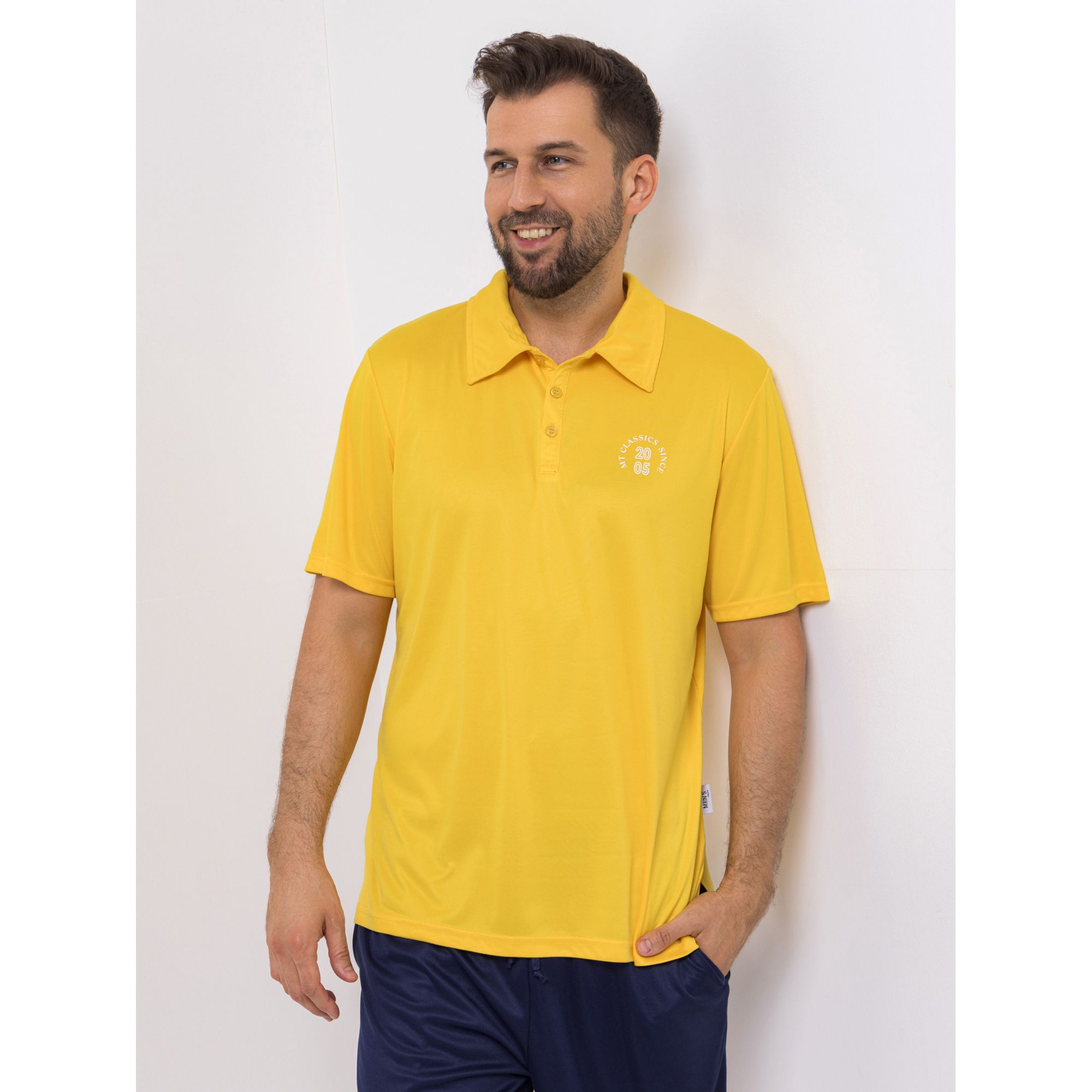 MEN'S TOUCH Poloshirt, 1/2-Arm Mikrofaser Seitenschlitze kurze Knopfleiste