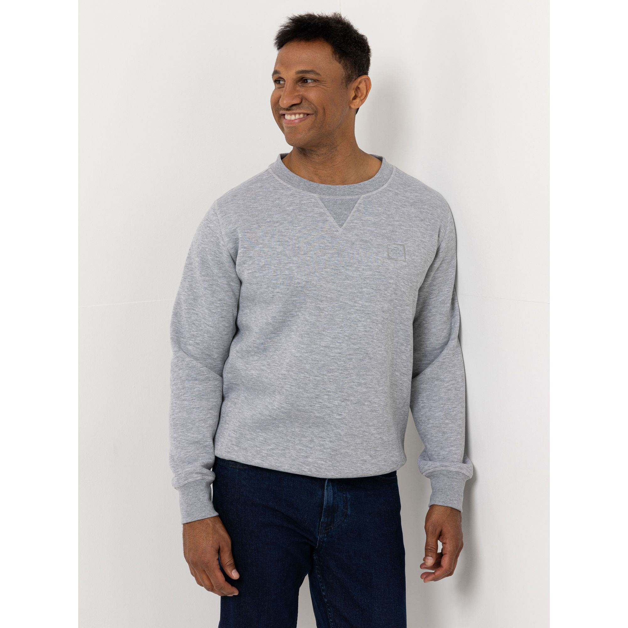 AMINATI® Herren Sweatshirt 1/1-Arm Rundhalsausschnitt Logo-Detail