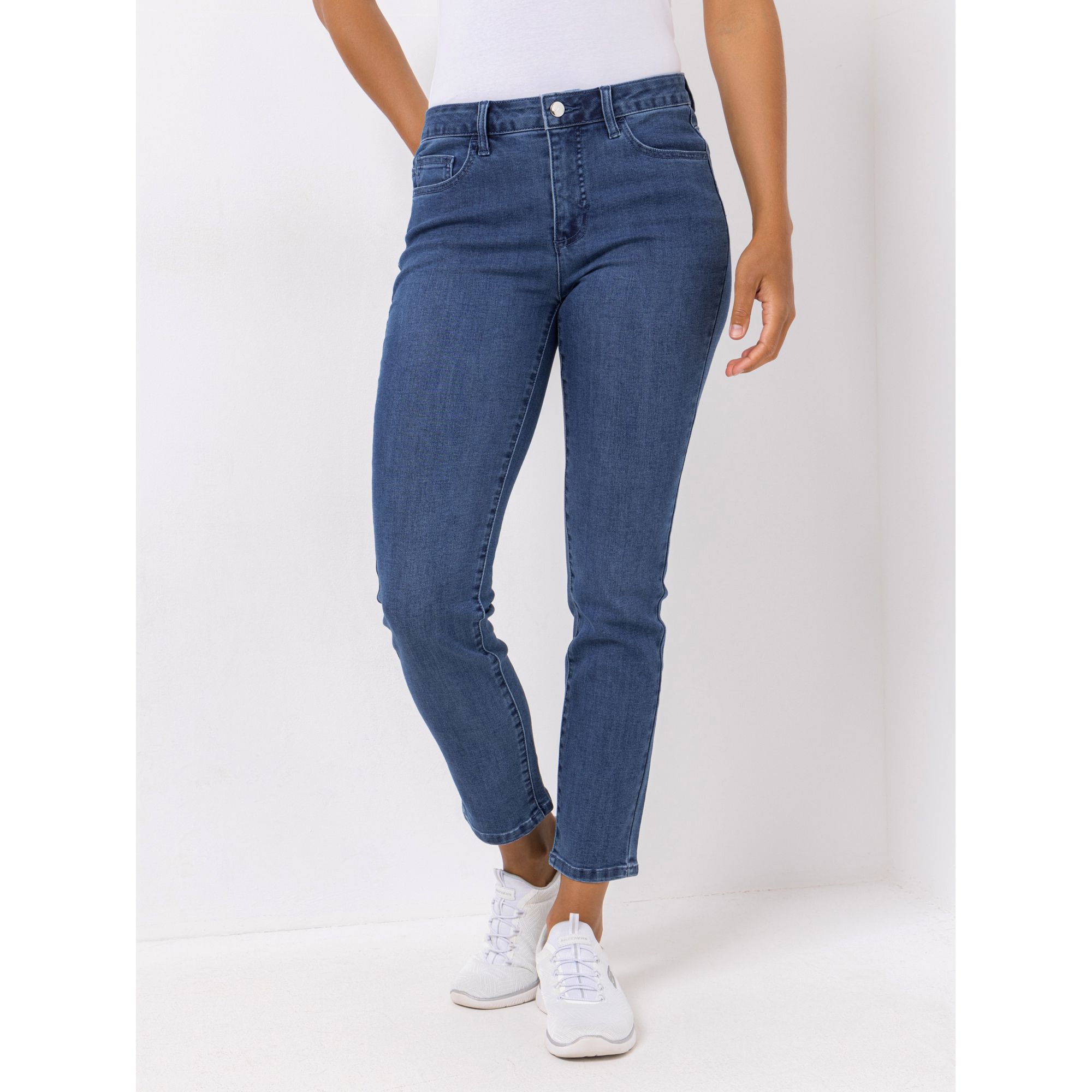 VIA MILANO Jeans, 1/1-Länge 5-Pocket-Style 28% REPREVE®Fasern schmales Bein