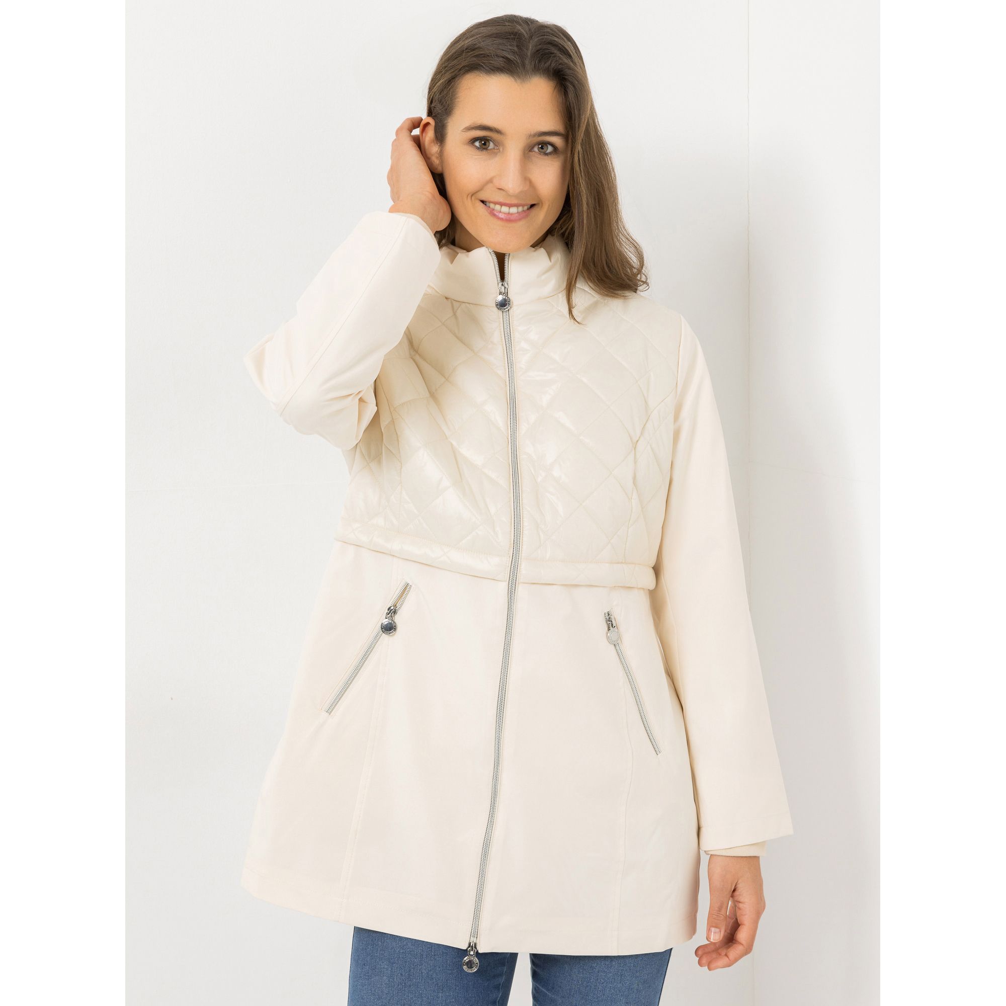 CENTIGRADE Jacke Stehkragen 2-Wege-Reißverschluss Steppung & glatt