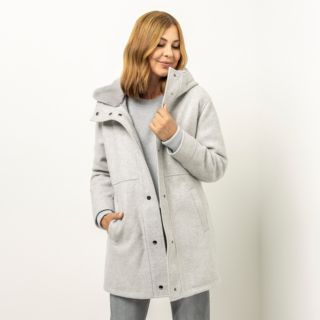 BRUCE DARNELL Outdoorjacke angeschnittene Kapuze inkl. Webpelzkapuze figurumspielend