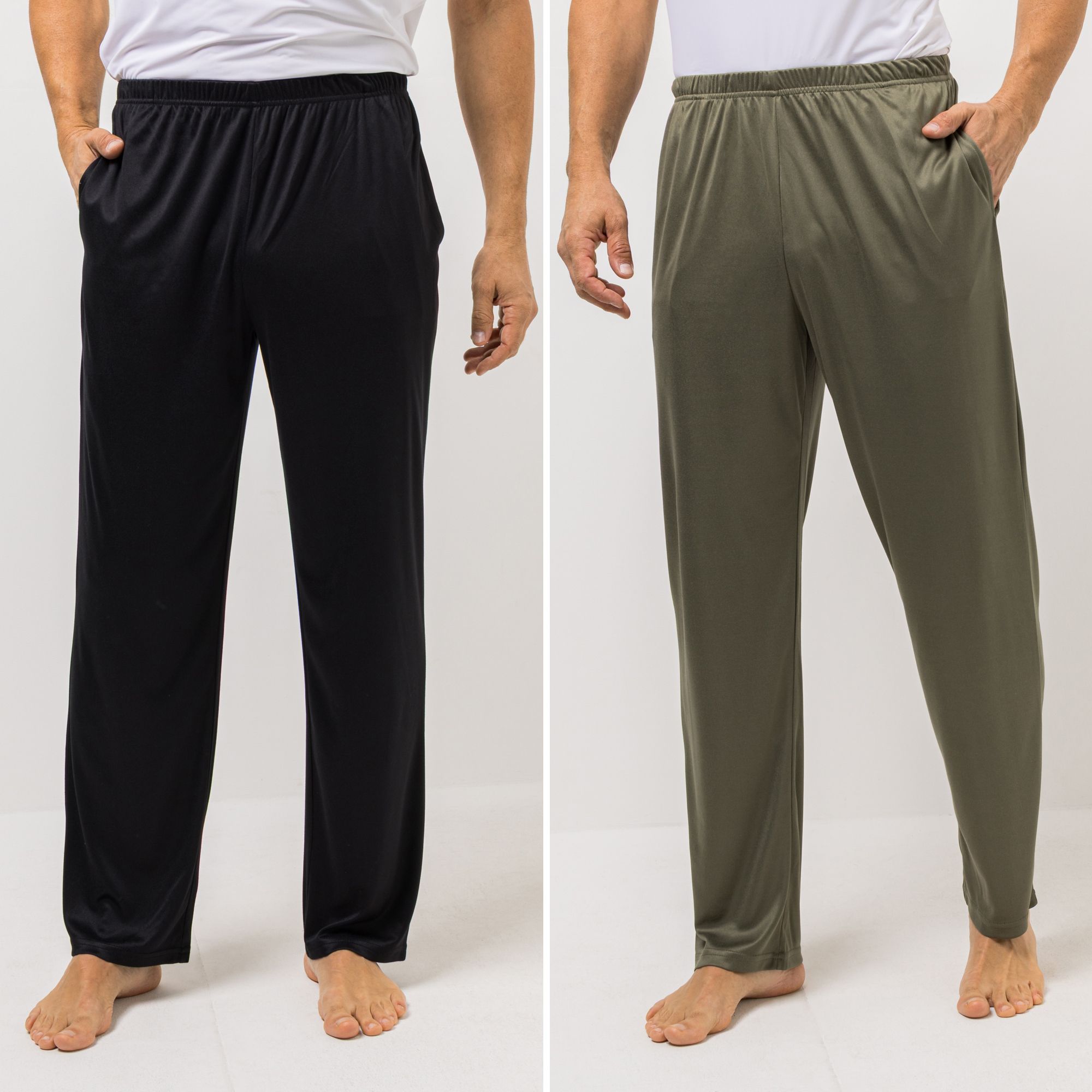 MEN'S TOUCH 2 Hosen Mikrofaser lange Form mit Seitentaschen