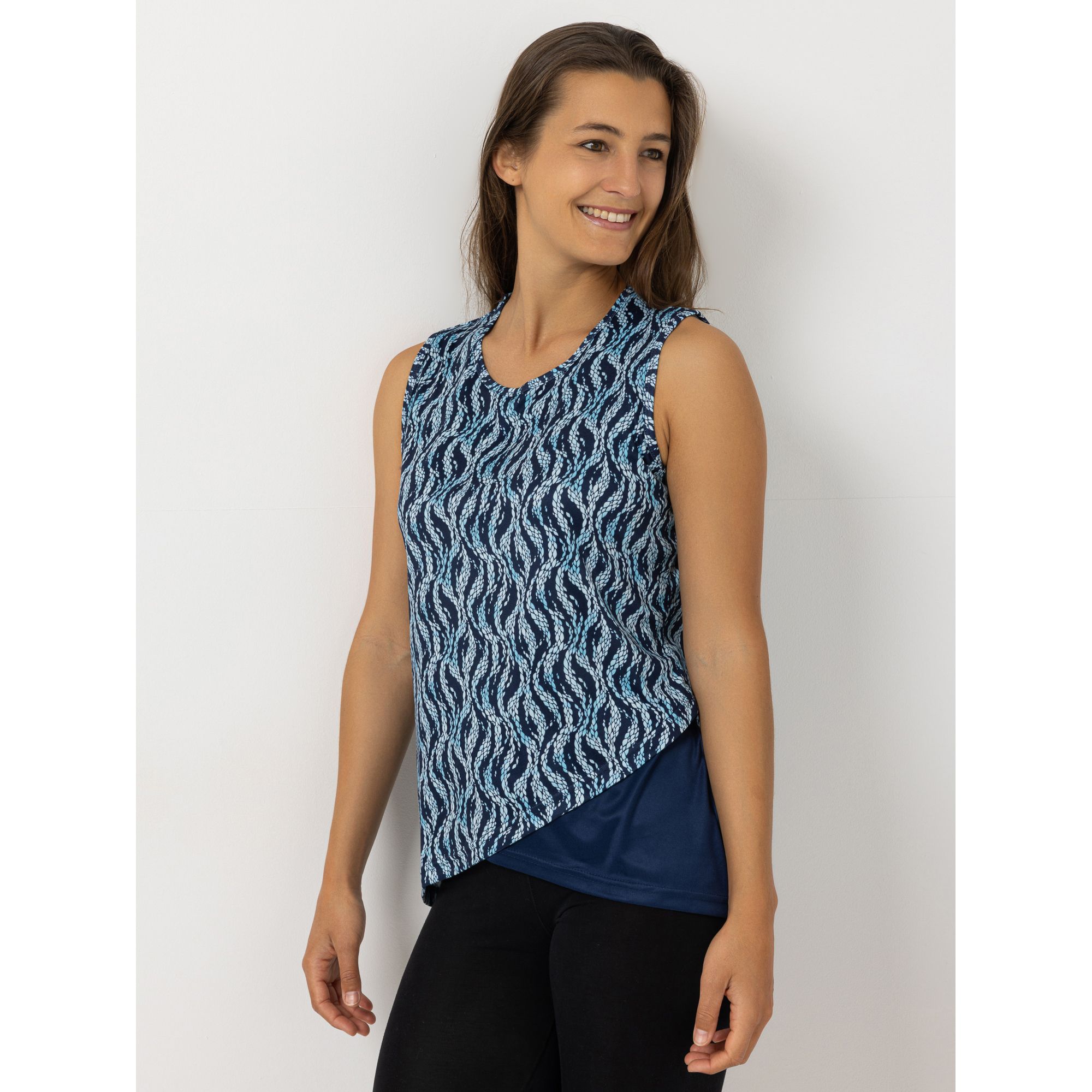 JERYMOOD HOMEWEAR Top, ohne Arm Mikrofaser Rundhalsausschnitt mit Kontrastdetail