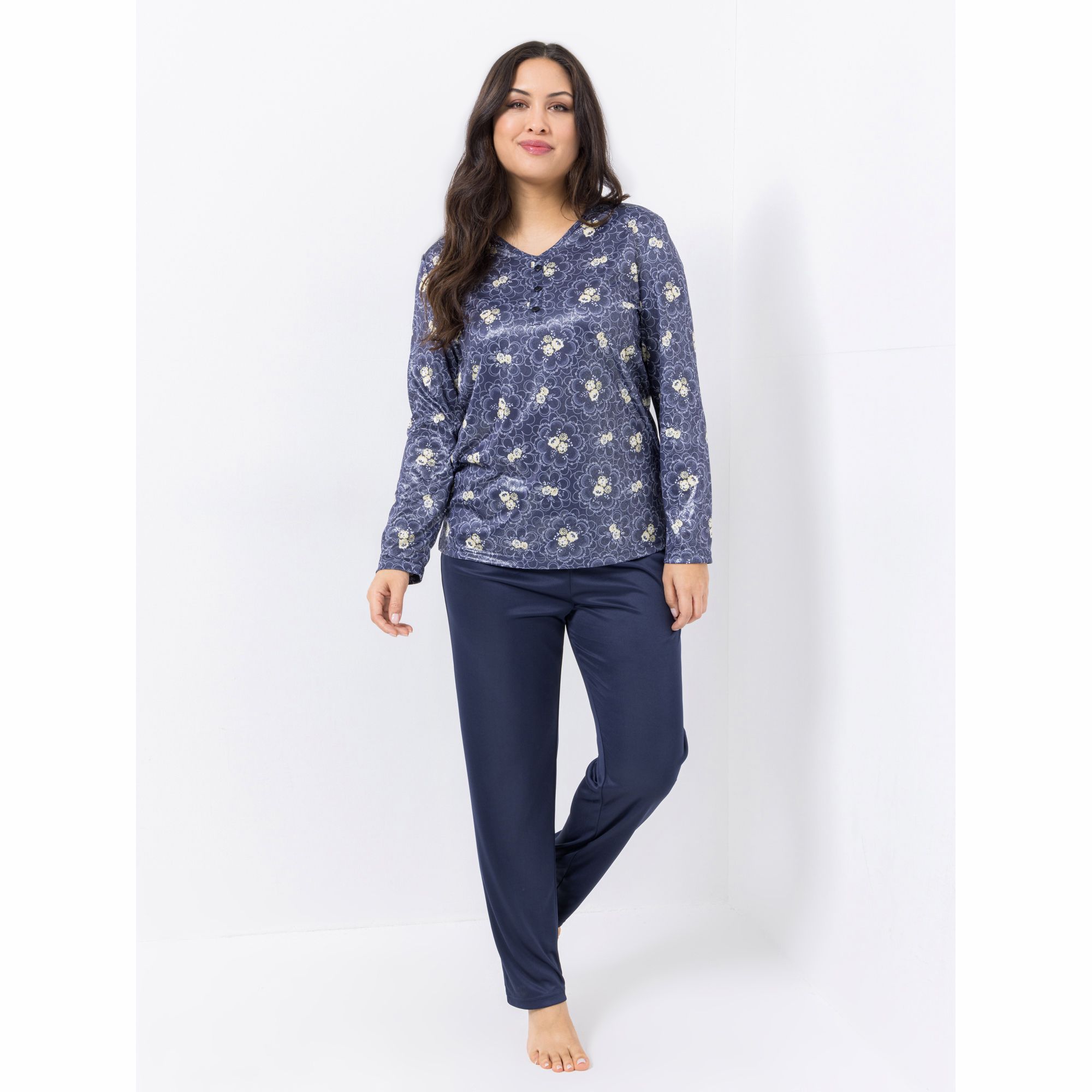 LITTLE ROSE Pyjama-Set Mikrofaser Shirt, 1/1-Arm Hosen, 1/1-Länge