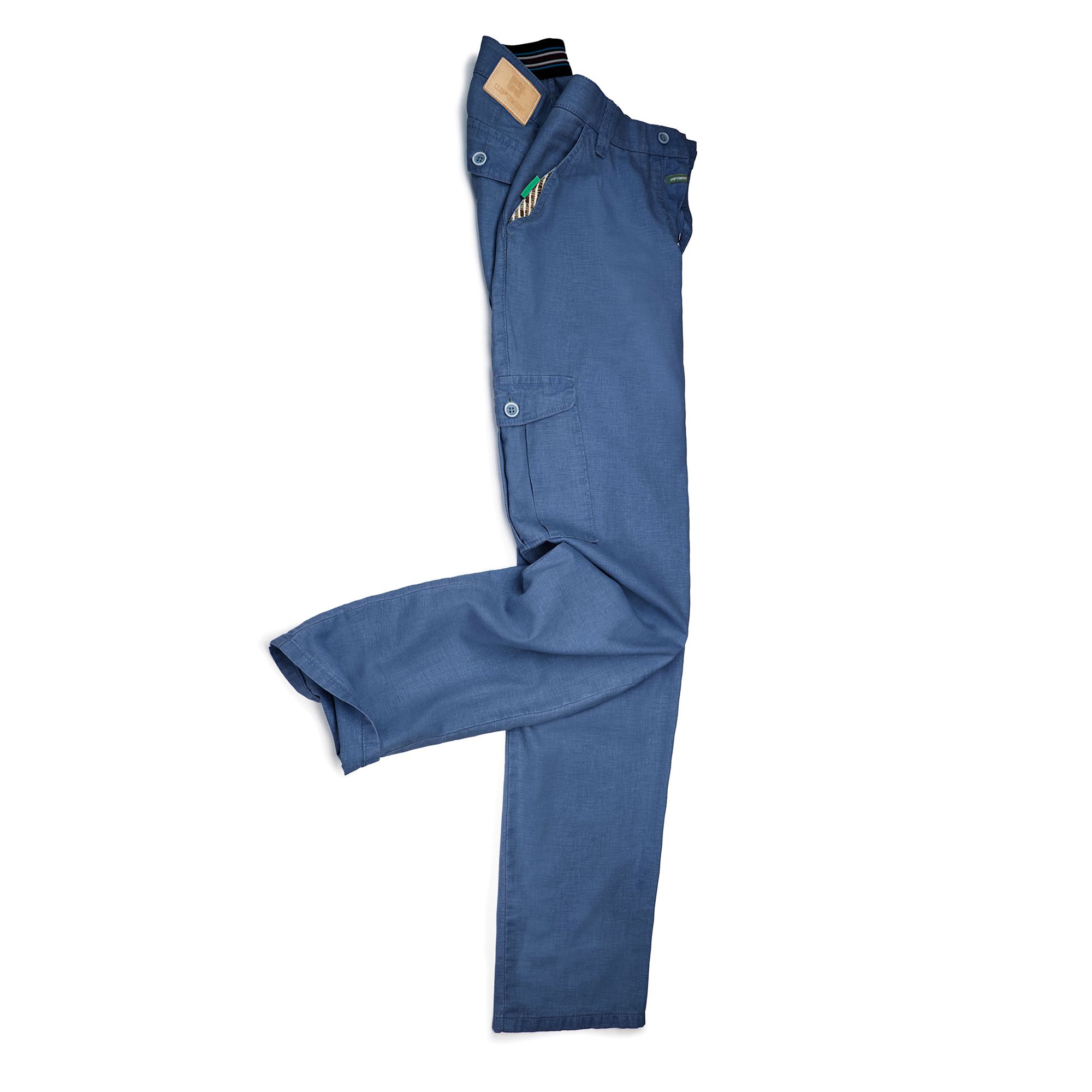 CLUB OF COMFORT® Herrenhose Tango Cargo Style Komfortbund Leinen-Baumwoll Mix