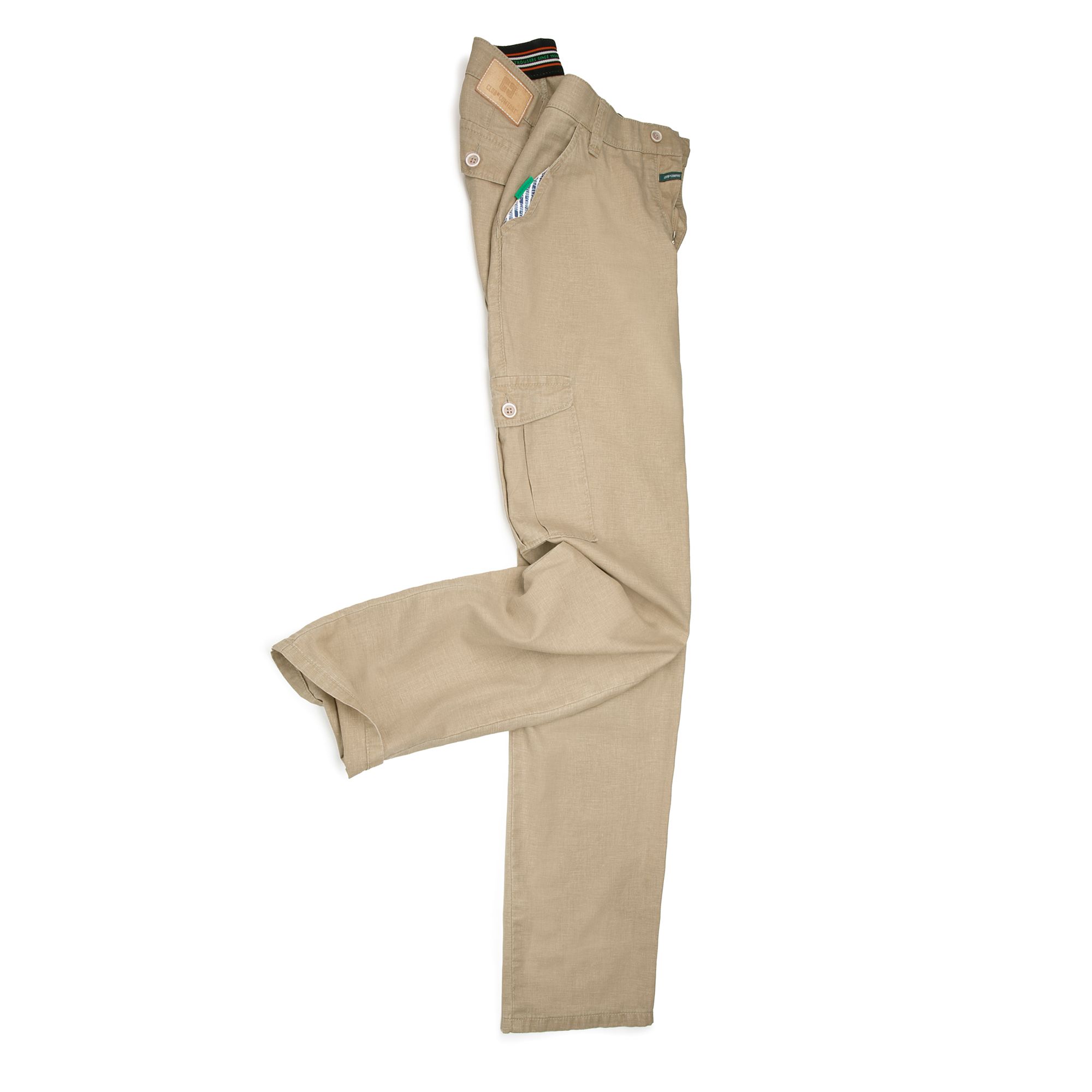 CLUB OF COMFORT® Herrenhose Tango Cargo Style Komfortbund Leinen-Baumwoll Mix