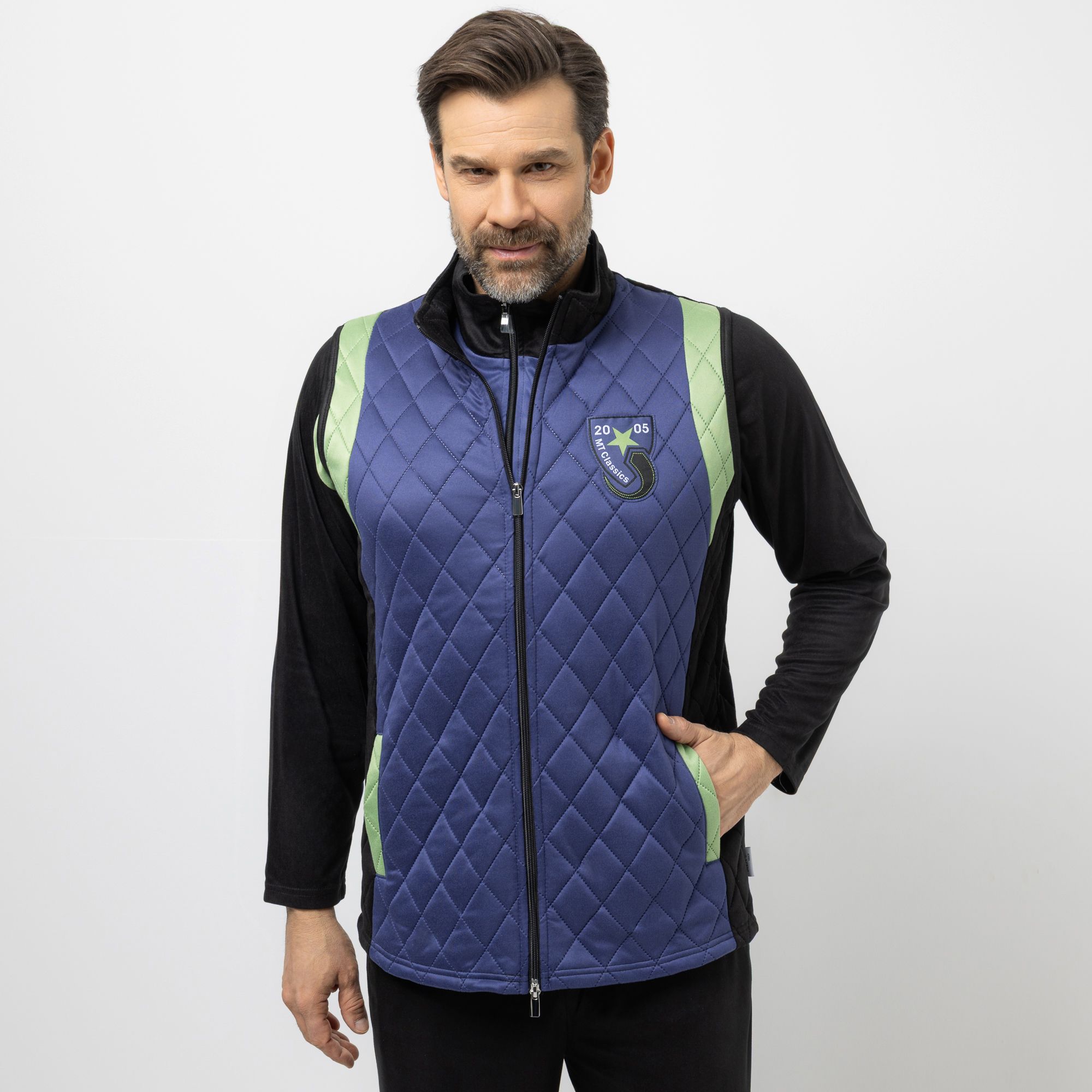 MEN'S TOUCH Weste ohne Arm Stehkragen 2-Wege-Reißverschluss