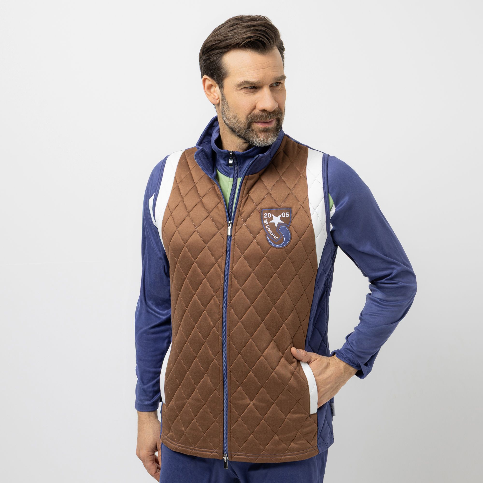 MEN'S TOUCH Weste ohne Arm Stehkragen 2-Wege-Reißverschluss