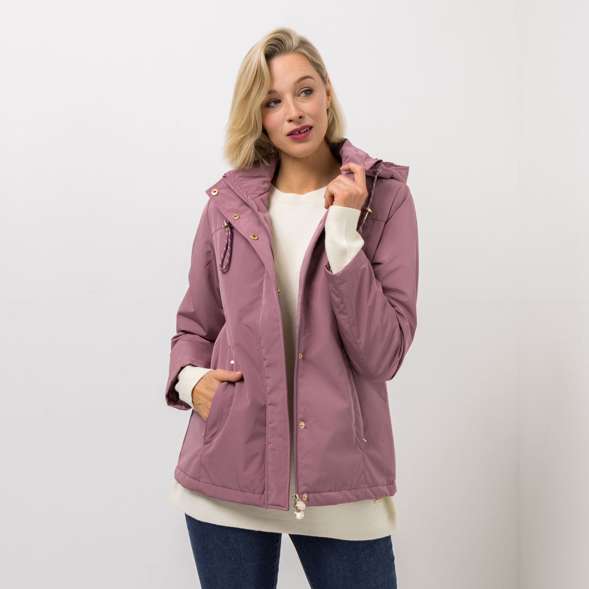 CENTIGRADE Outdoorjacke abnehmbare Kapuze 2-Wege-Reißverschluss figurumspielend