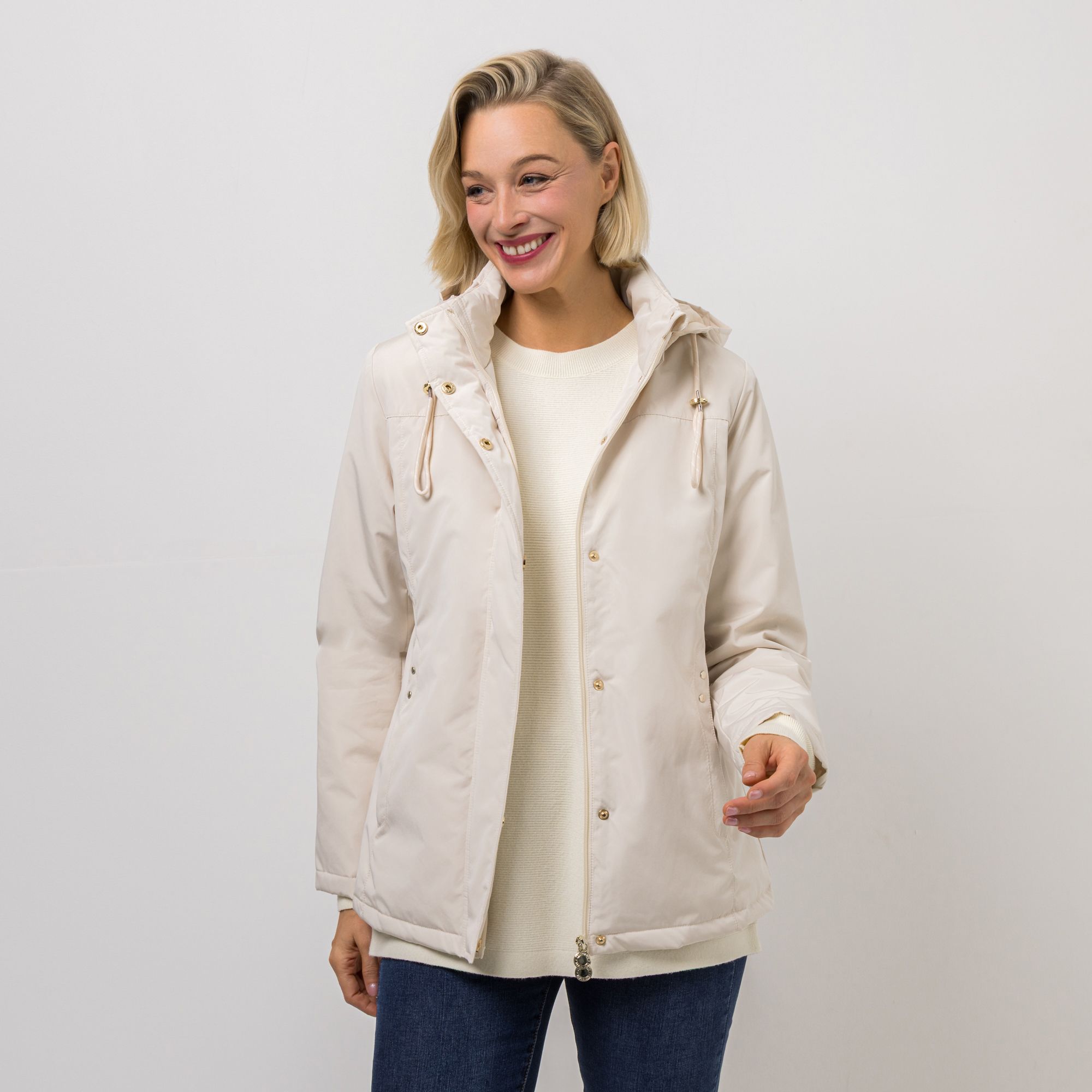 CENTIGRADE Outdoorjacke abnehmbare Kapuze 2-Wege-Reißverschluss figurumspielend