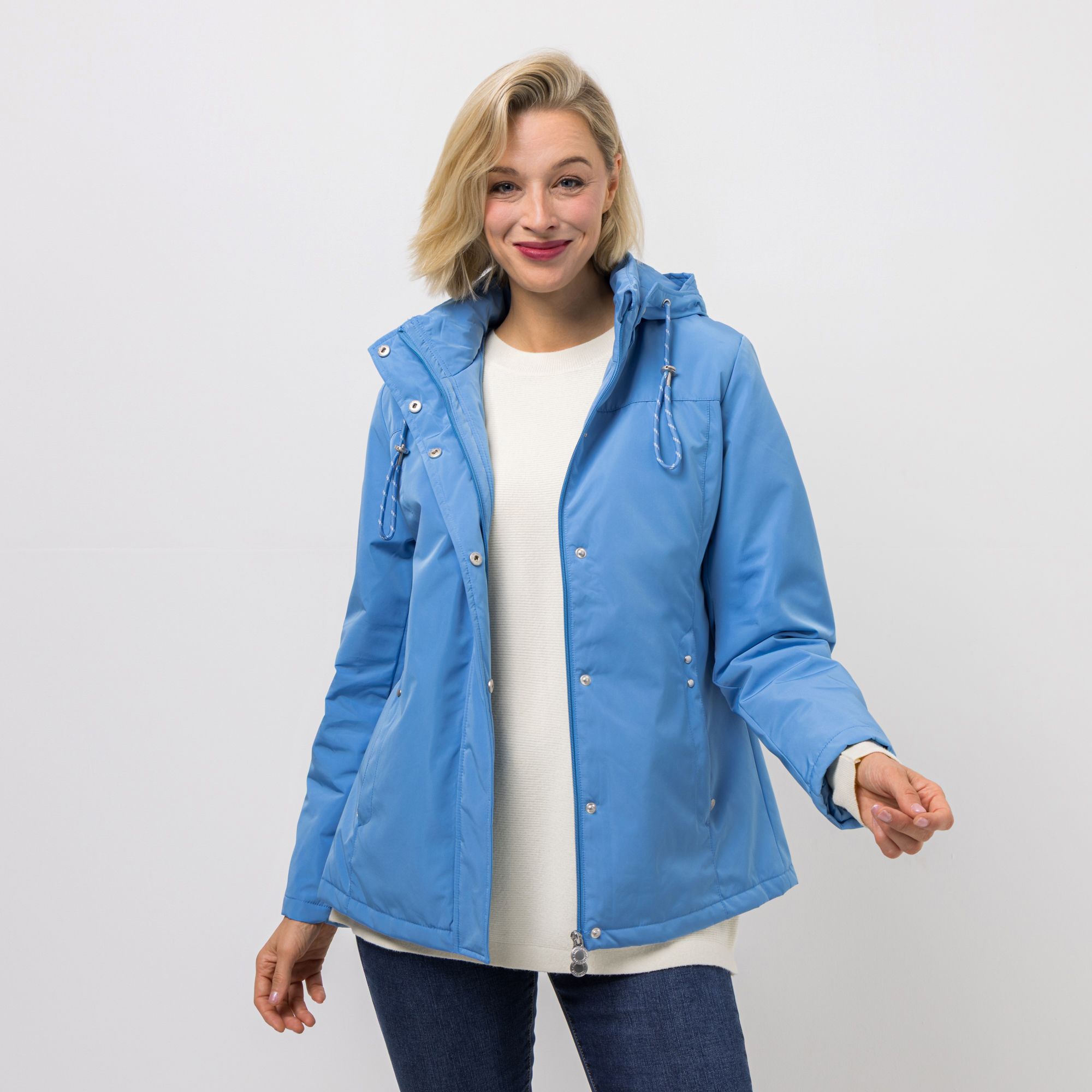 CENTIGRADE Outdoorjacke abnehmbare Kapuze 2-Wege-Reißverschluss figurumspielend