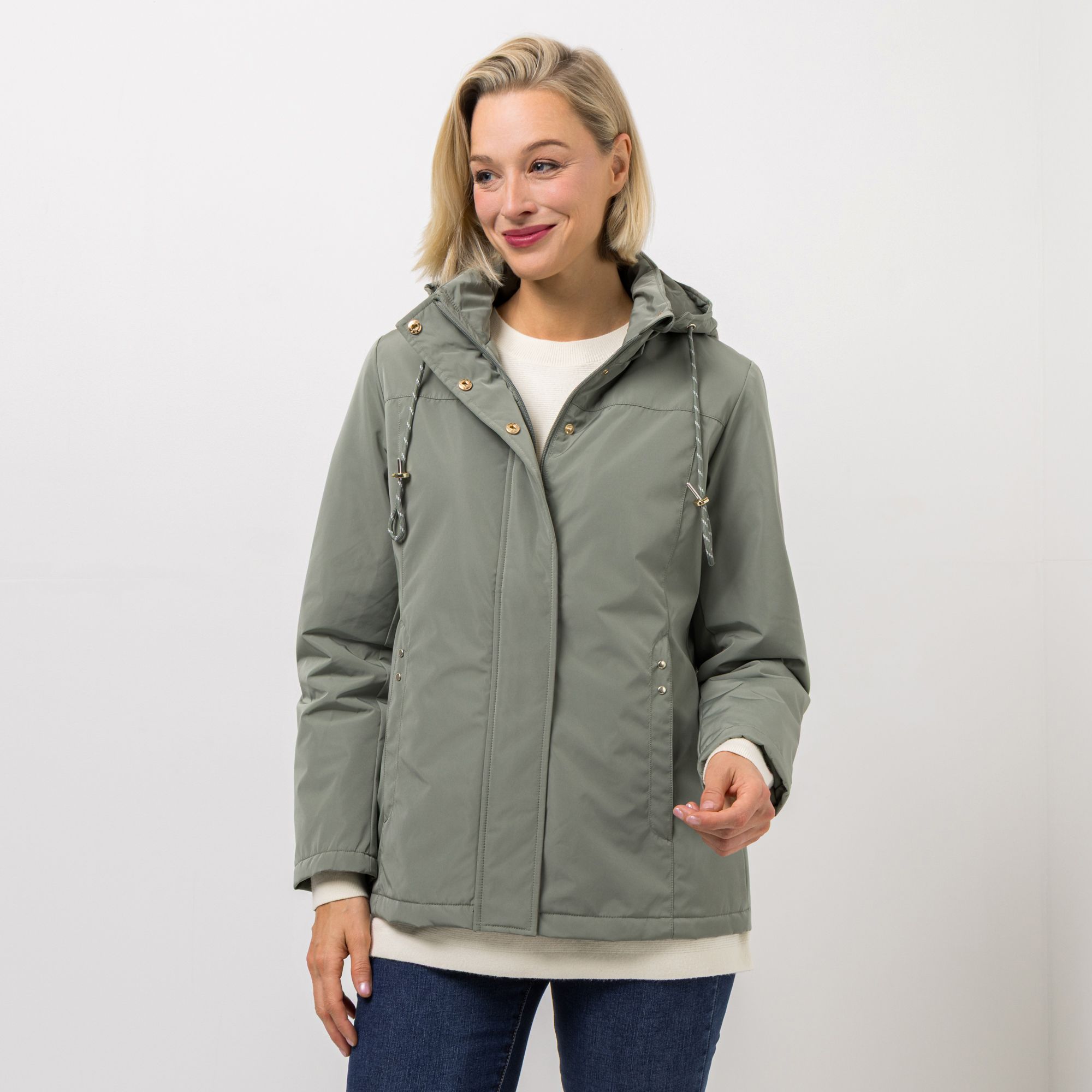 CENTIGRADE Outdoorjacke abnehmbare Kapuze 2-Wege-Reißverschluss figurumspielend