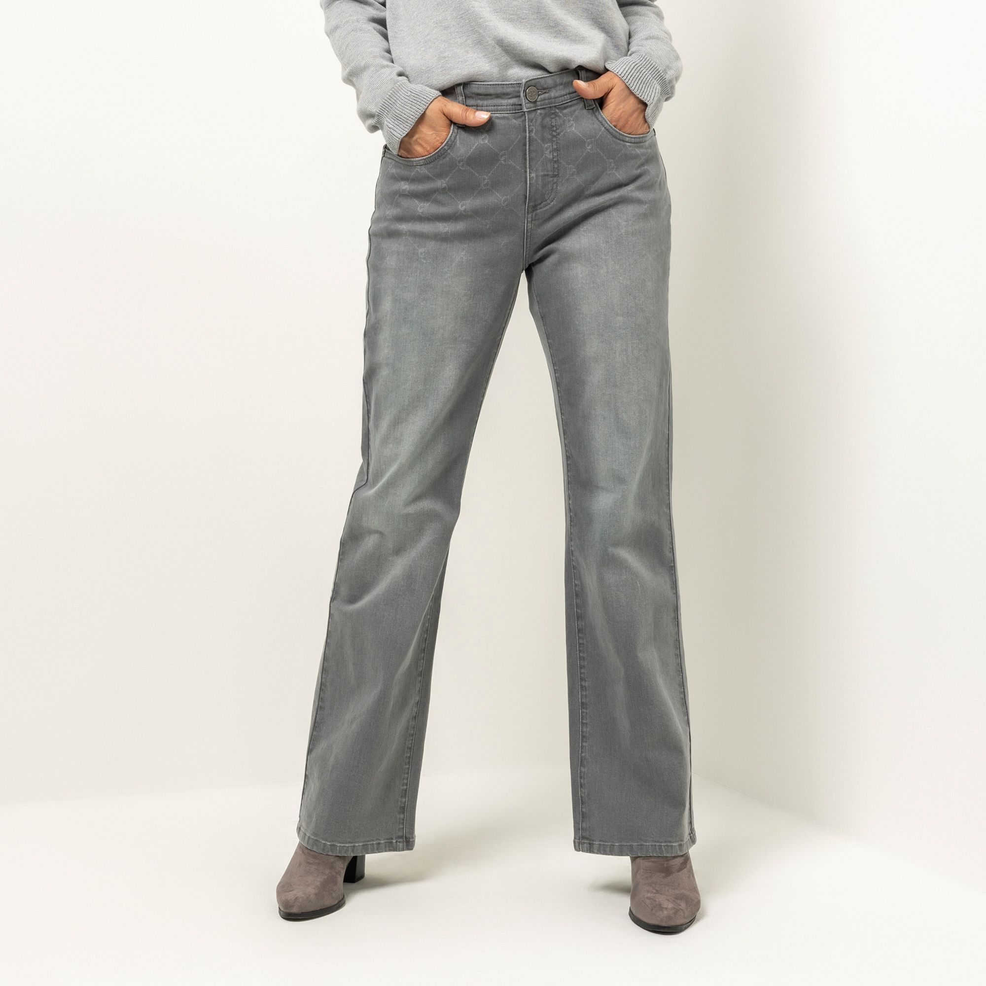 BRUCE DARNELL Jeans, lange Form Gürtelschlaufen Logodetails Bootcut
