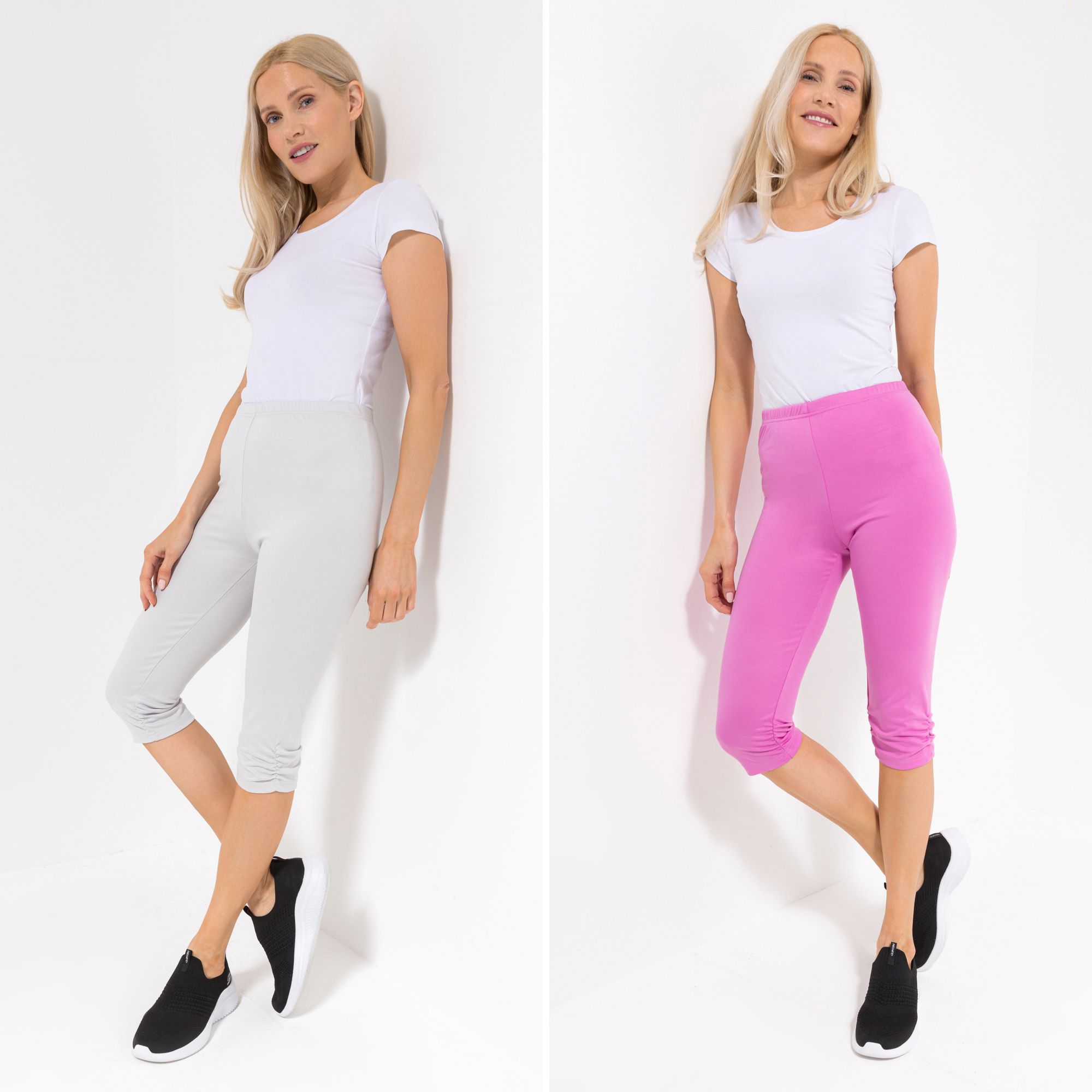 JERYMOOD HOMEWEAR 2 Leggings Mikrofaser Rundumdehnbund Caprilänge