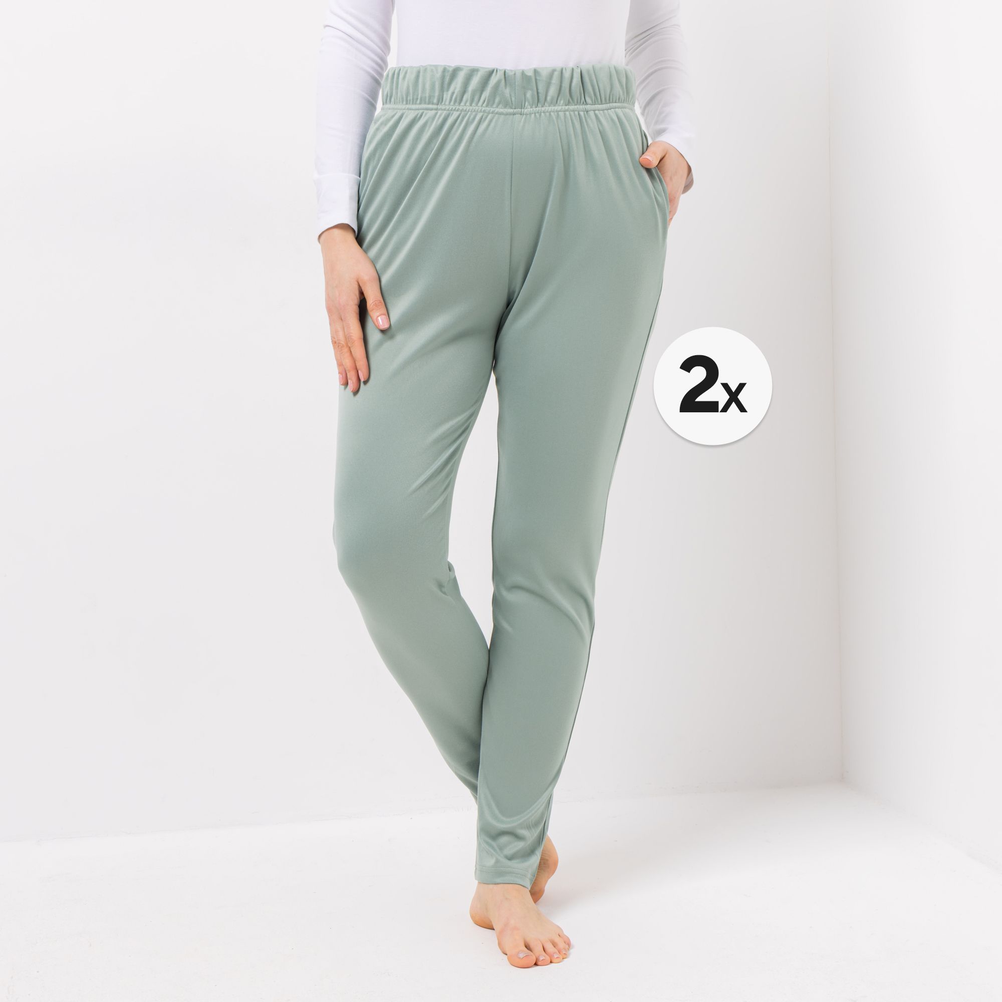 JERYMOOD HOMEWEAR 2 Hosen, 1/1-Länge Mikrofaser Jersey Rundumdehnbund uni