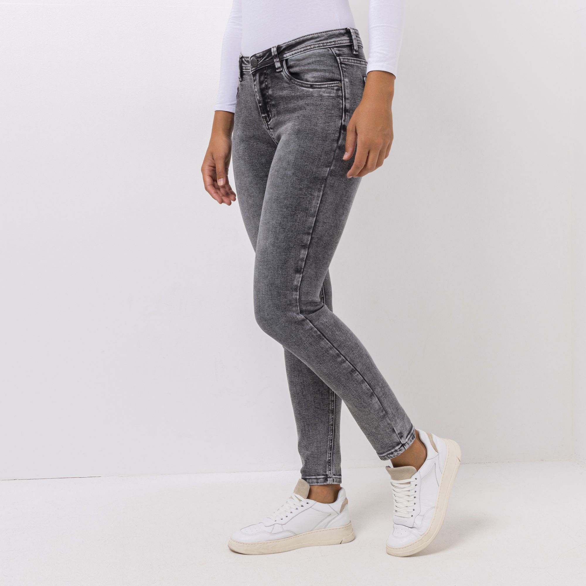 VIA MILANO Jeans, knöchellang 5-Pocket-Style elastische Ware schmales Bein