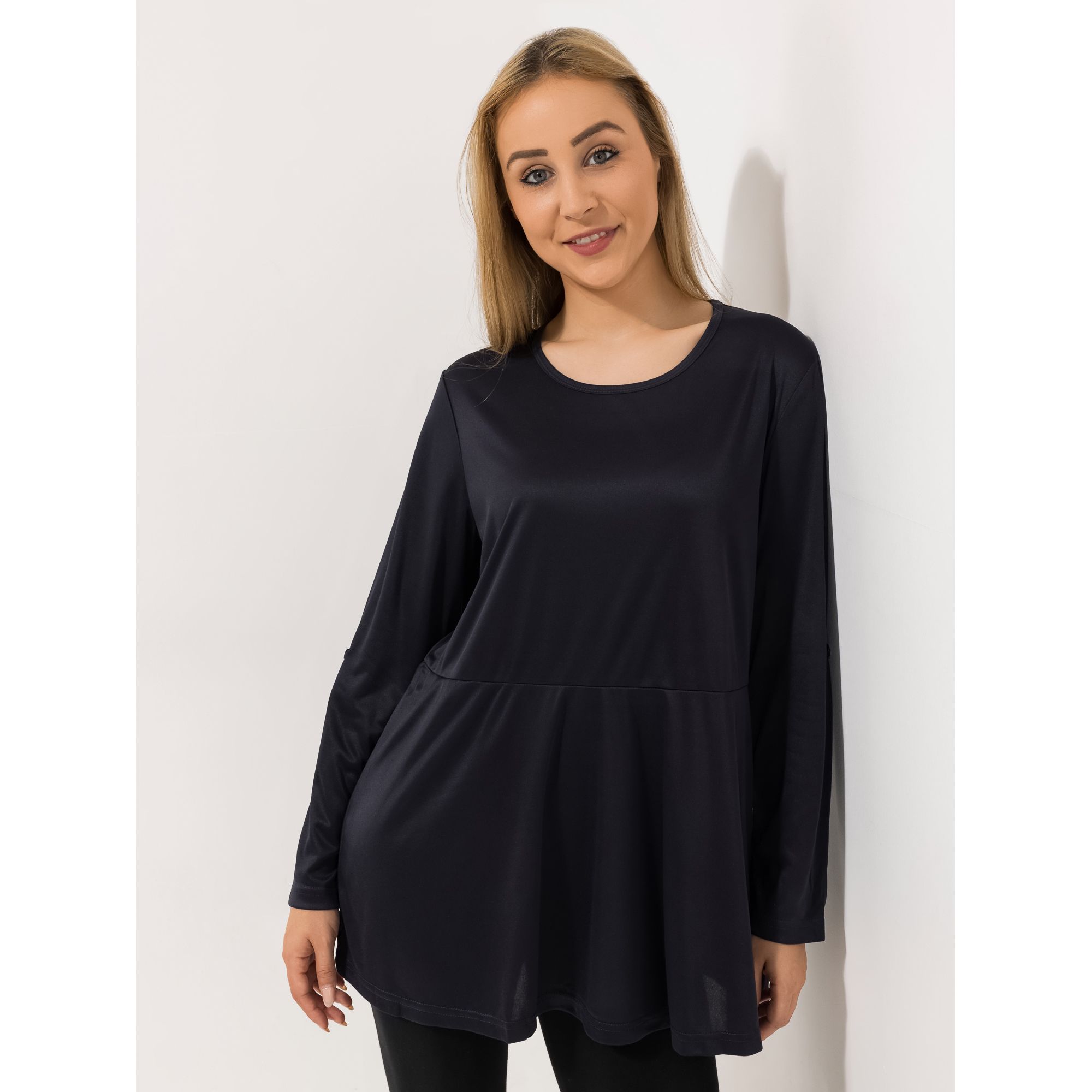 JERYMOOD HOMEWEAR Longshirt 1/1-Arm Rundhalsausschnitt Microfaser A-Linie