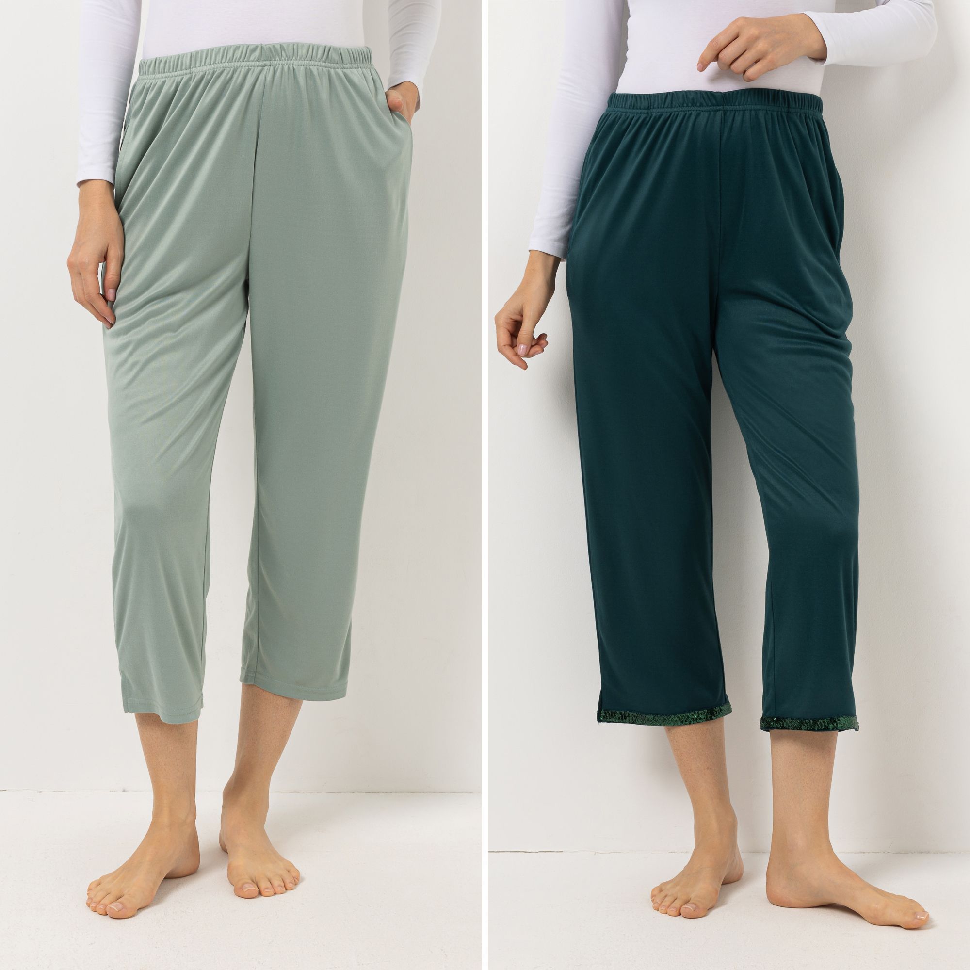 JERYMOOD 2 Hosen Mikrofaser Rundumdehnbund wadenumspielend