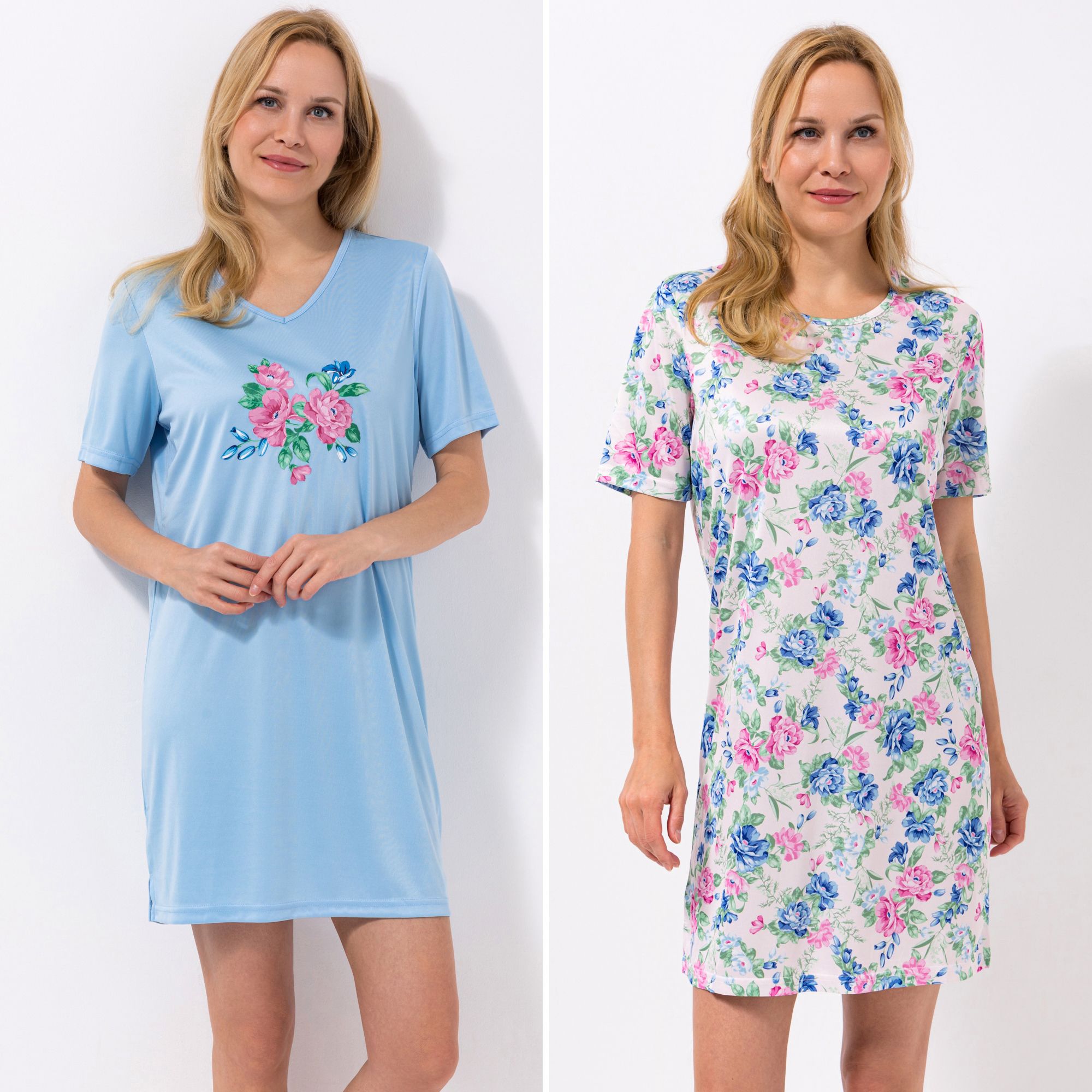 LITTLE ROSE 2 Bigshirts, 1/2-Arm Mikrofaser V-Ausschnitt bedruckt