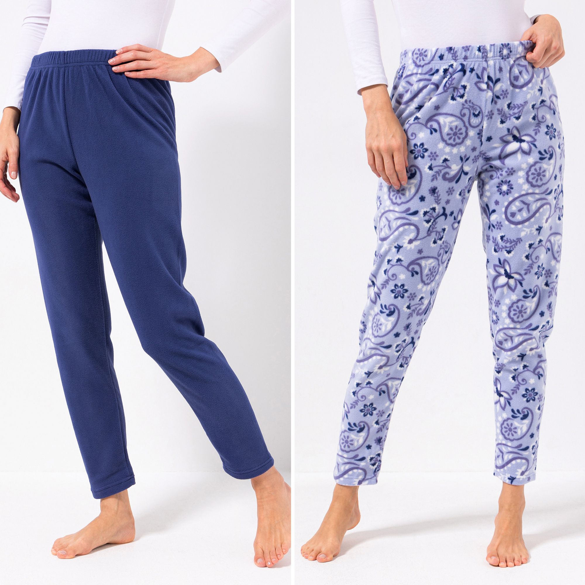 POLARSTERN HOMEWEAR 2 Leggings, 1/1-Länge Mikrofaser Fleece Rundumdehnbund 1xuni, 1x bedruckt