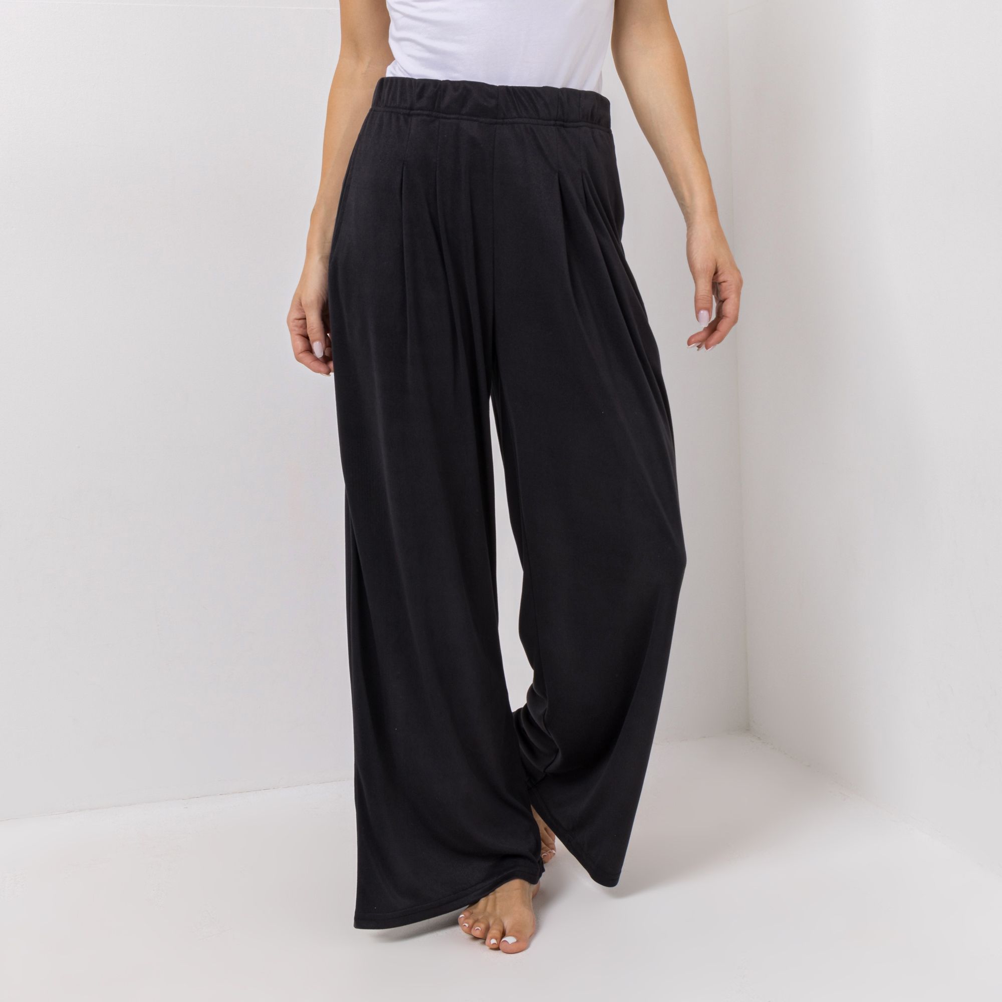 JERYMOOD Hose Mikrofaser Rundumdehnbund sehr weites Bein