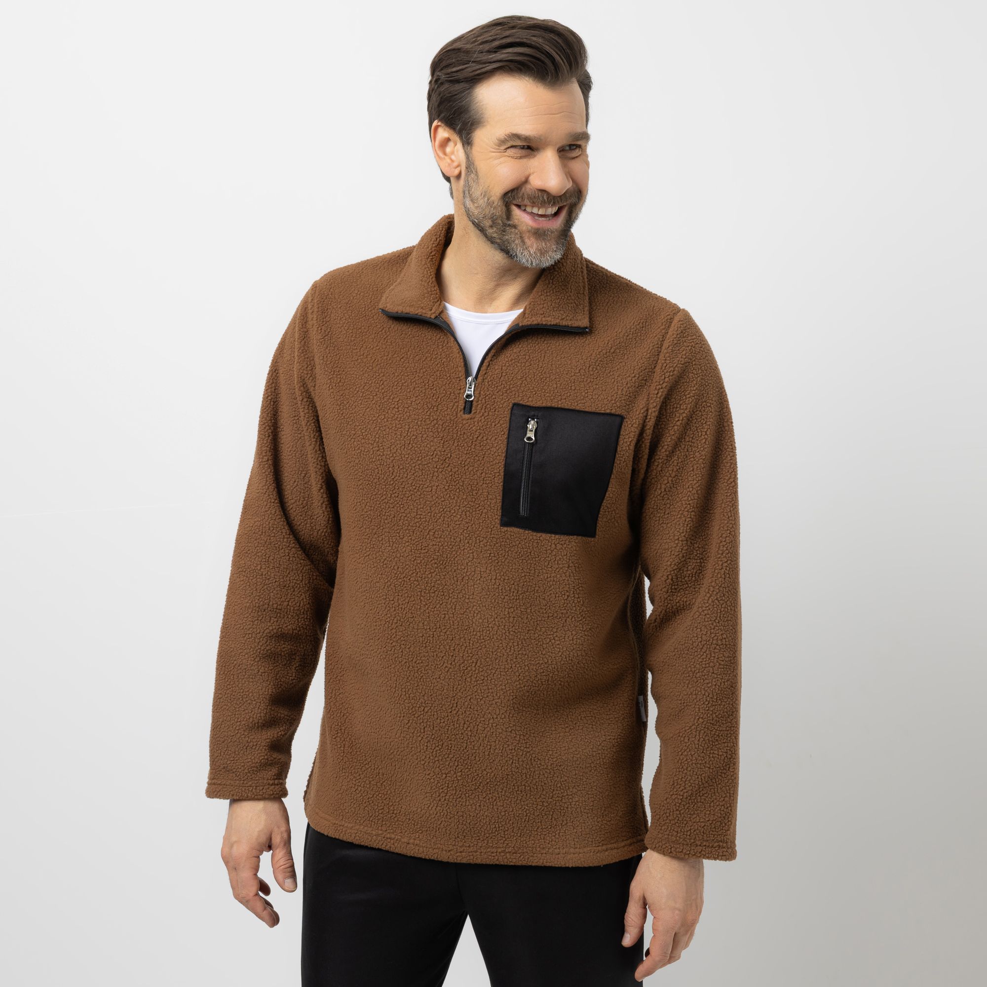 MEN'S TOUCH Troyer 1/1-Arm Stehkragen mit Reißverschluss