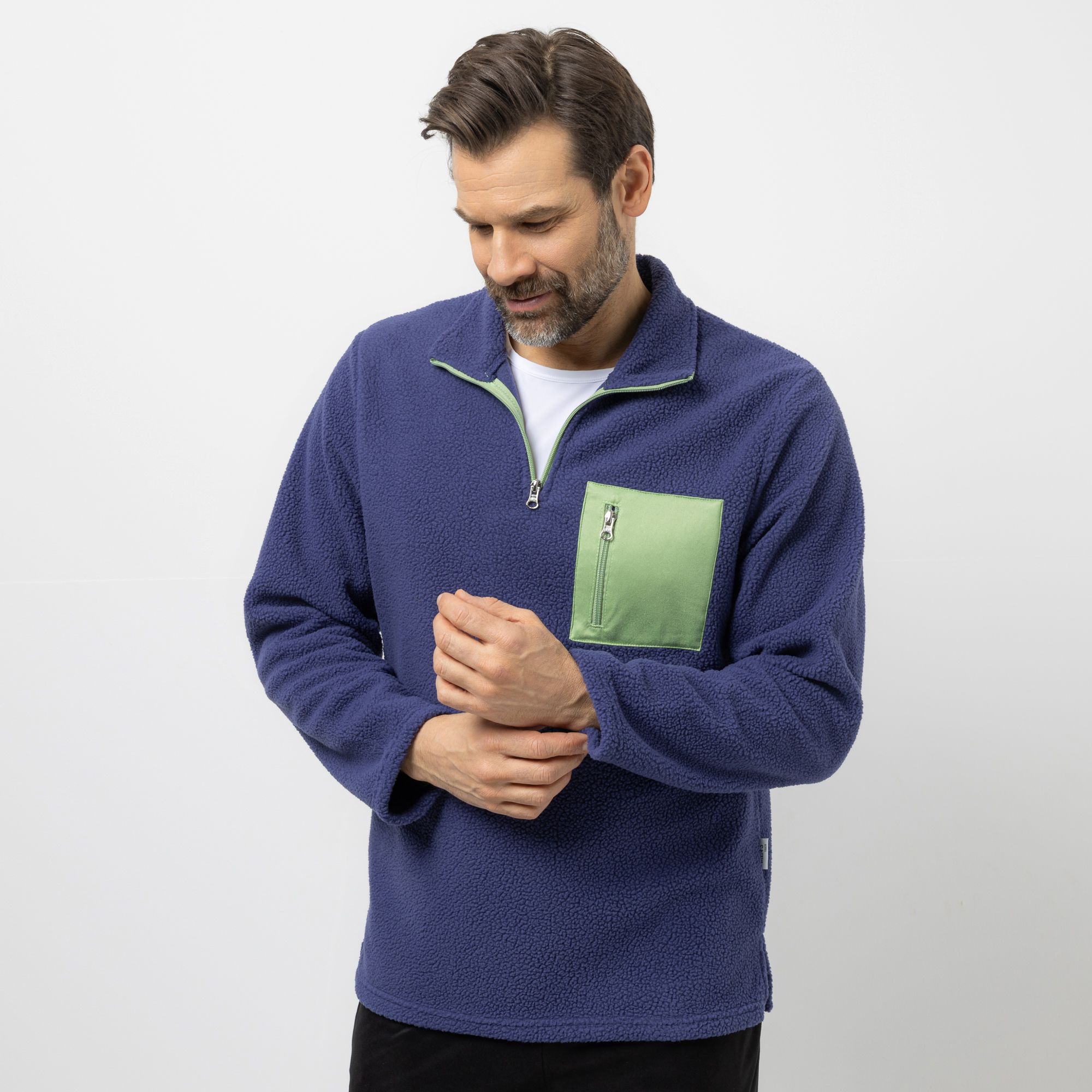 MEN'S TOUCH Troyer 1/1-Arm Stehkragen mit Reißverschluss