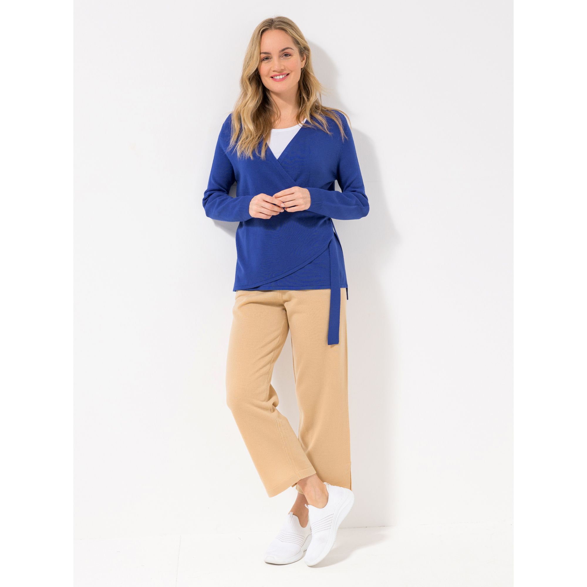 CASHMASOFT Pullover, 1/1-Arm Cashmeregriff V-Ausschnitt Wickel-Effekt