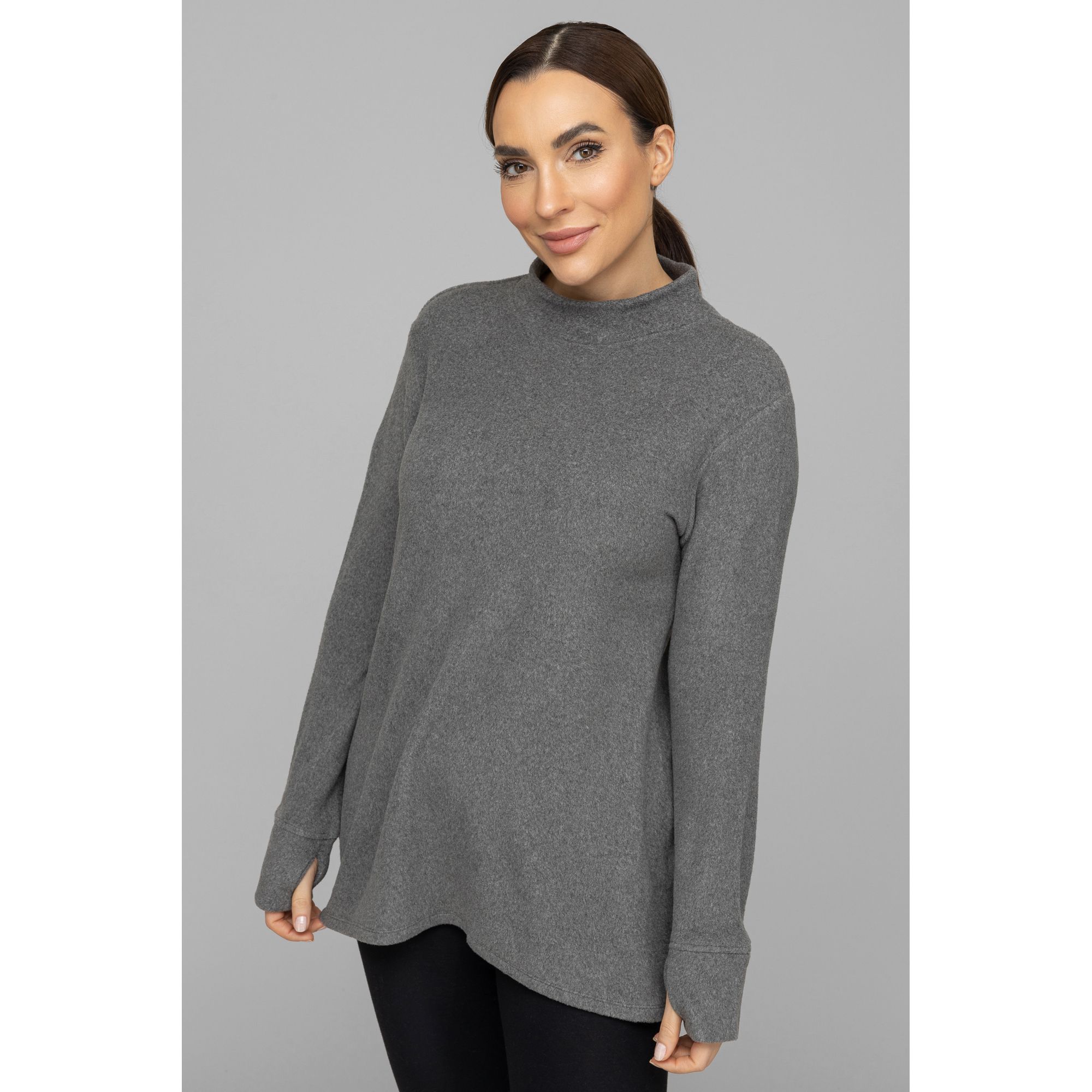 CUDDL DUDS Shirt, 1/1-Arm Stehkragen uni