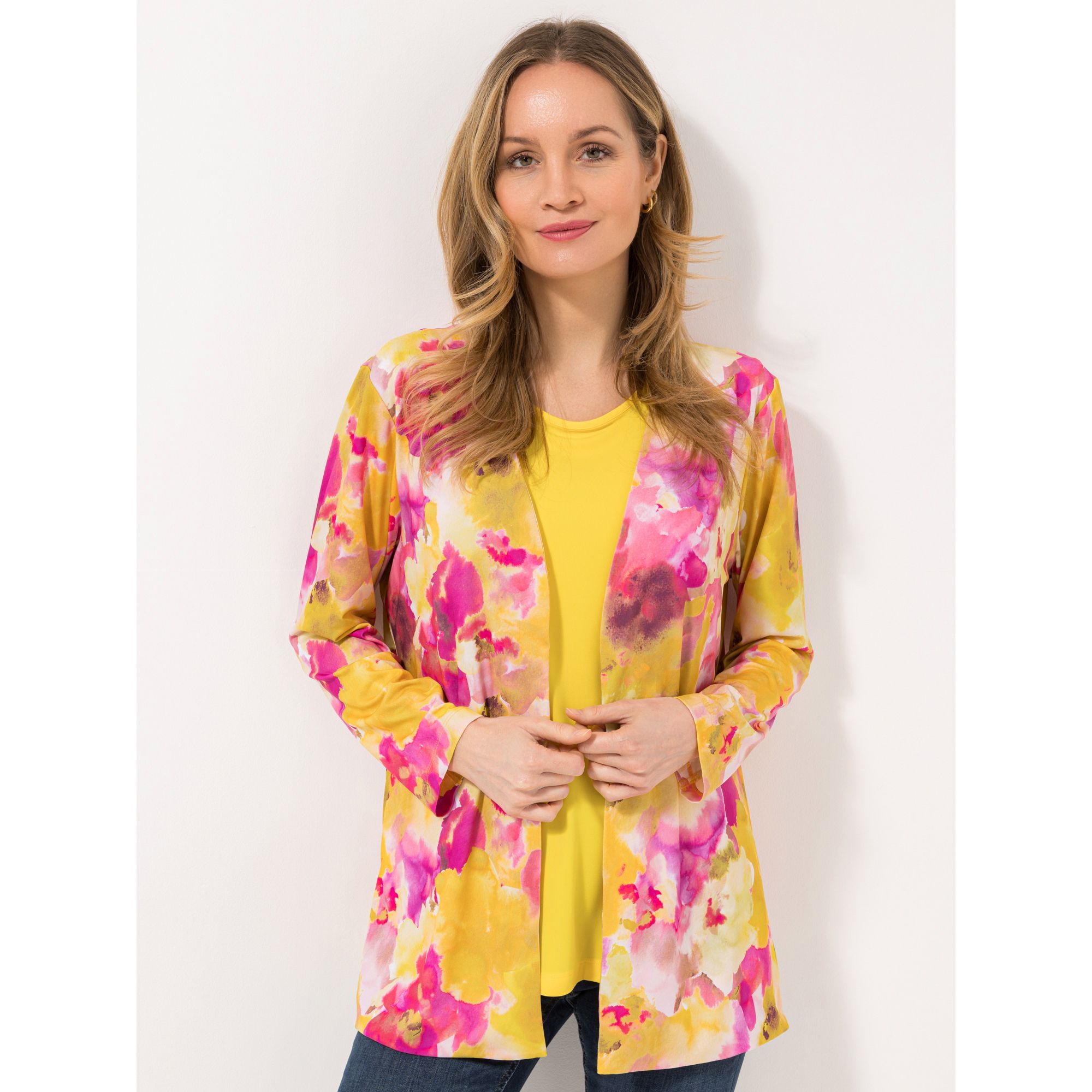 IN-PRINT Twinset, Top uni Jacke, 1/1-Arm bedruckt elastische Ware