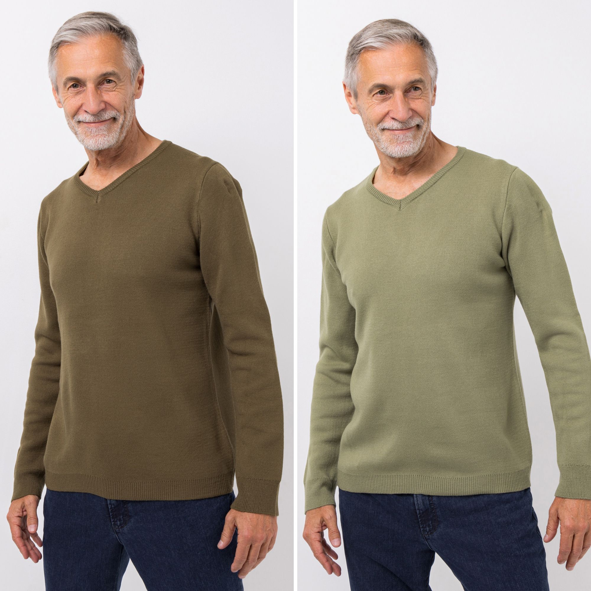 CASHMASOFT DP Herren-Pullover Rundhalsausschnitt Cashmeregriff Rippbundabschlüsse