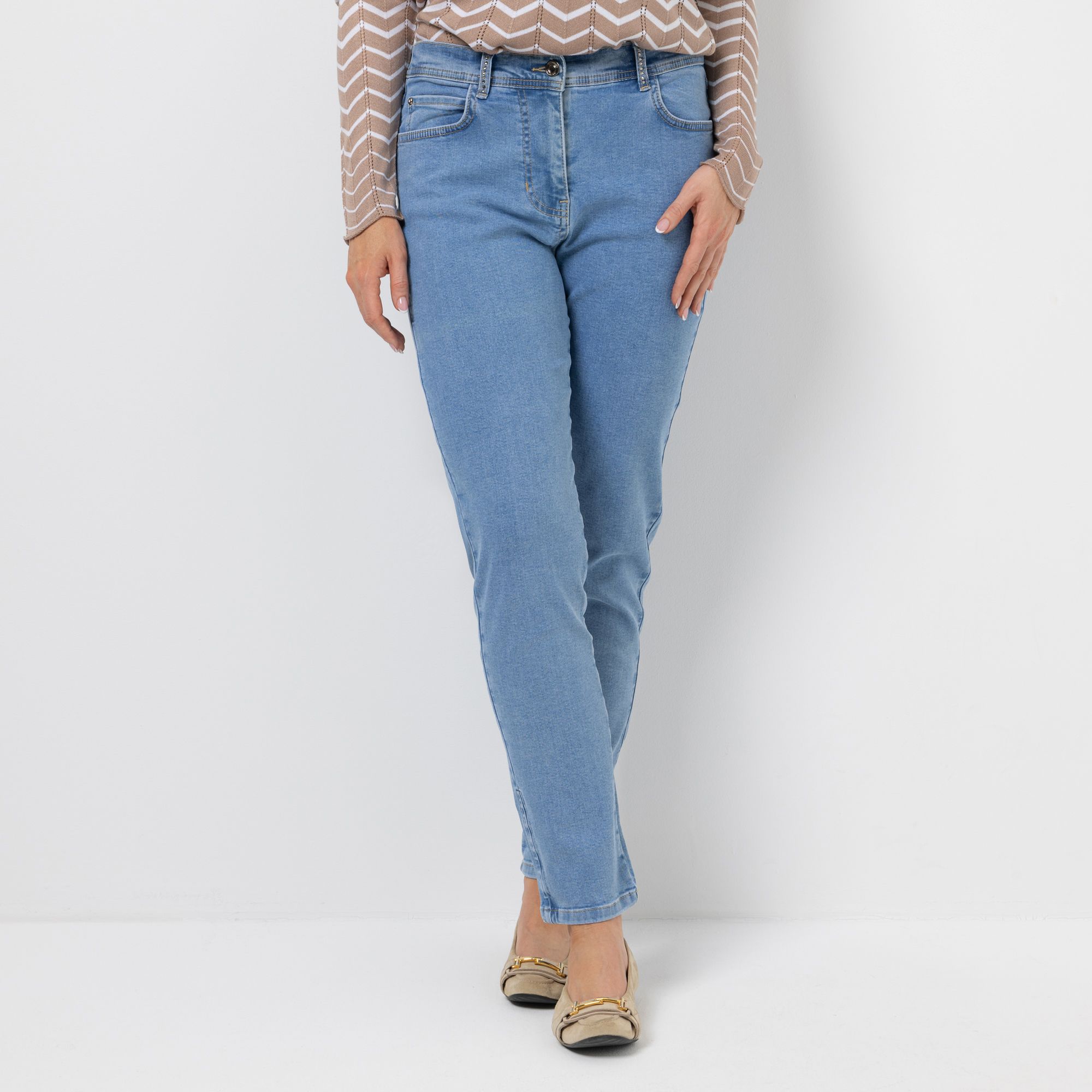 AMINATI® Jeans, knöchellang 5-Pocket-Style Strassverzierung Logo-Details