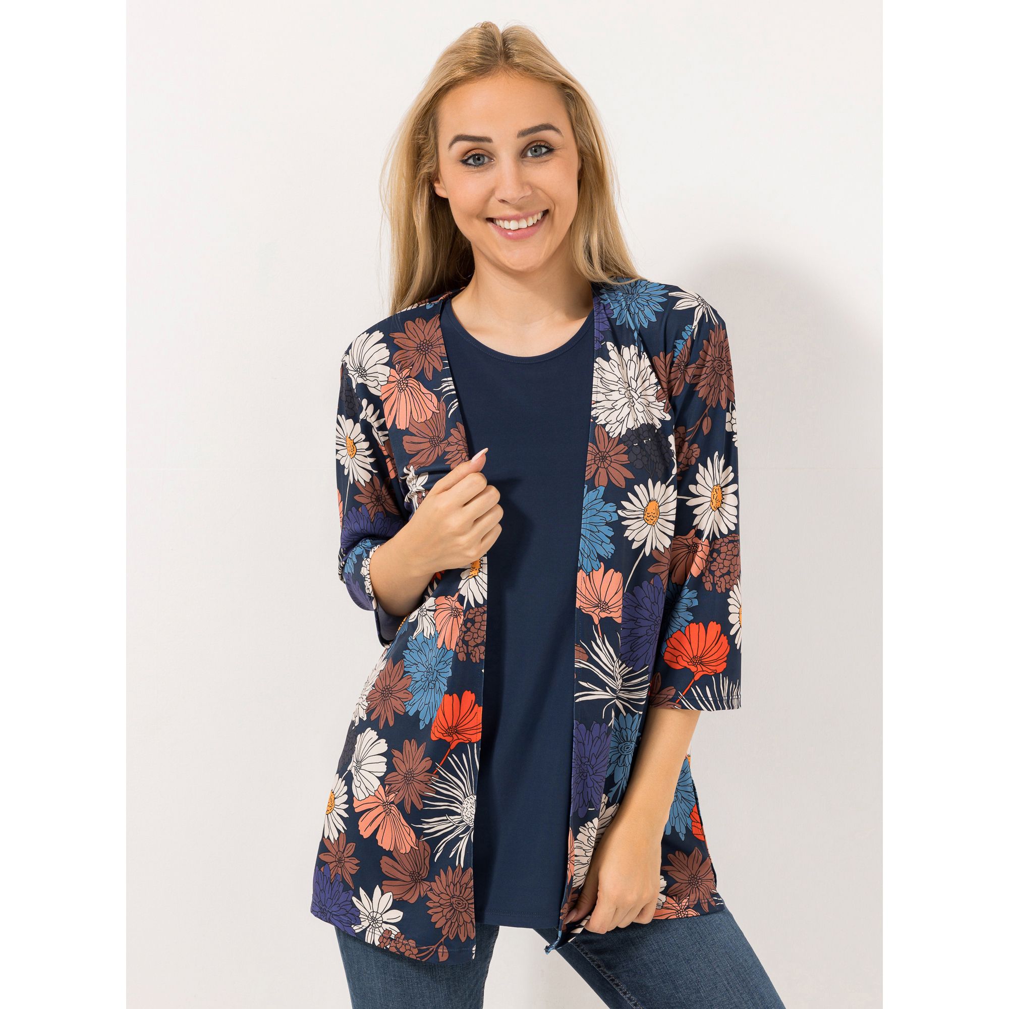 IN-PRINT Twinset Shirt 1/2-Arm, Jacke 3/4-Arm leger-weit