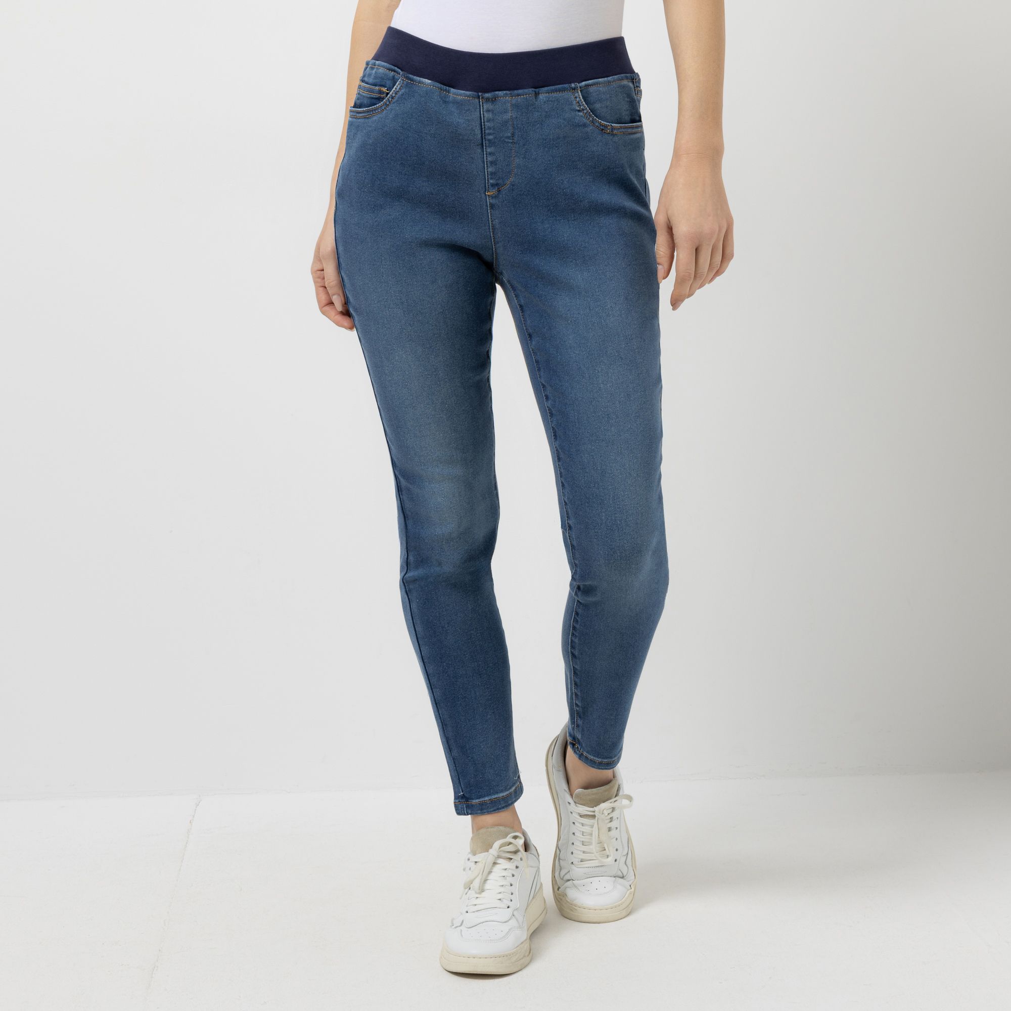 DENIM & CO. Jeggings 5-Pocket-Style Rundumdehnbund sehr schmales Bein