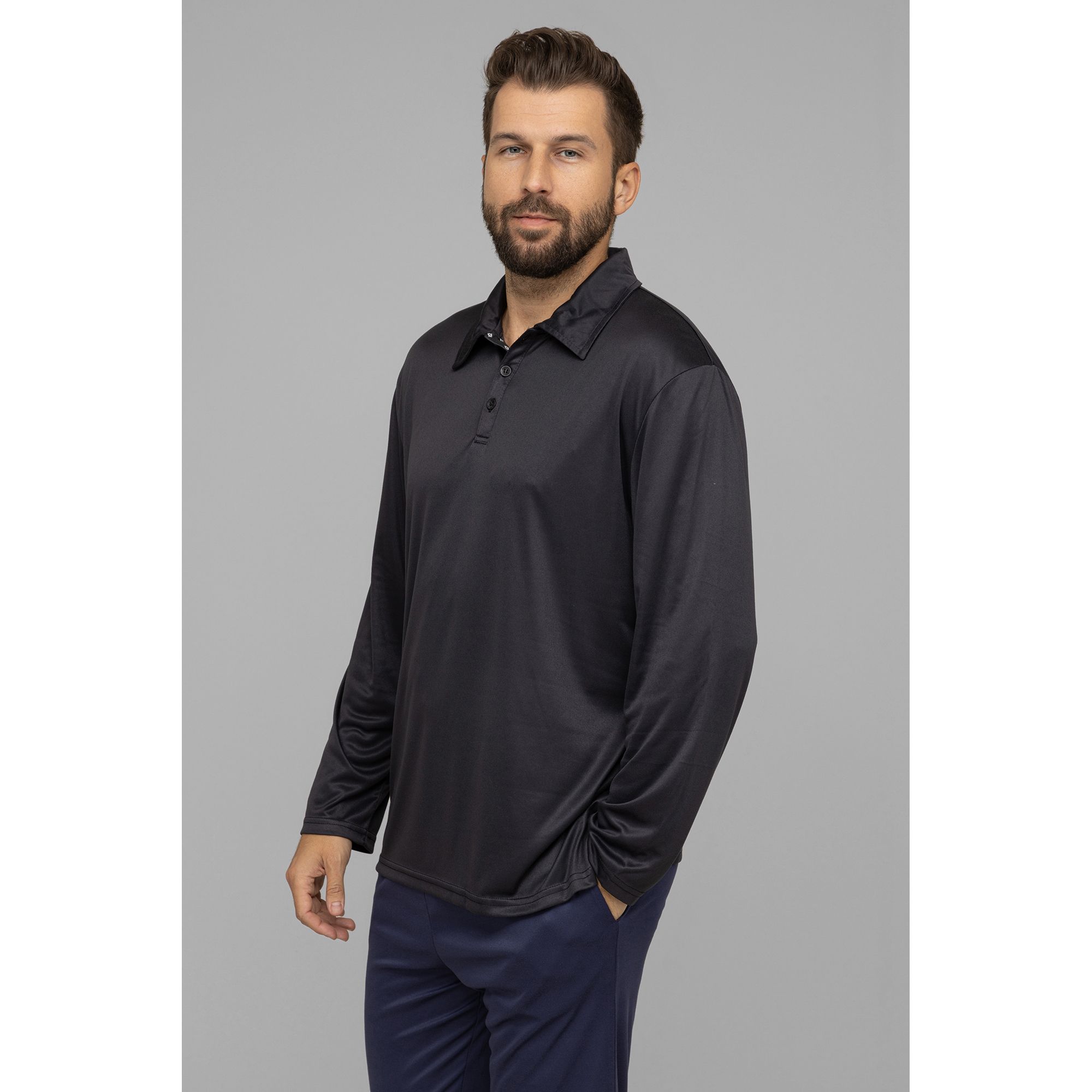 MEN'S TOUCH Poloshirt Mikrofaser 1/1-Arm bedruckte Knopfleiste