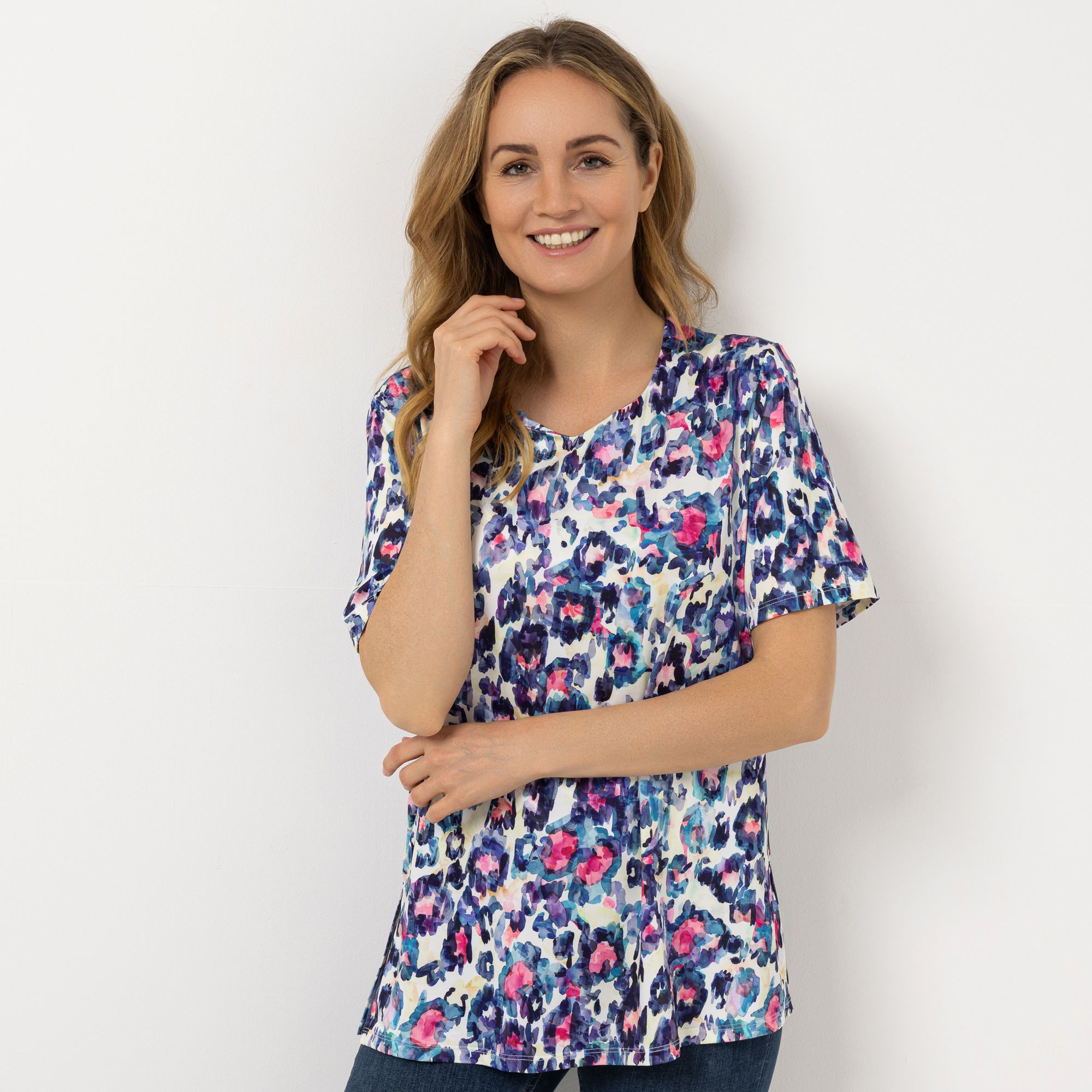 IN-PRINT Shirt 1/2-Arm Herzausschnitt bedruckt