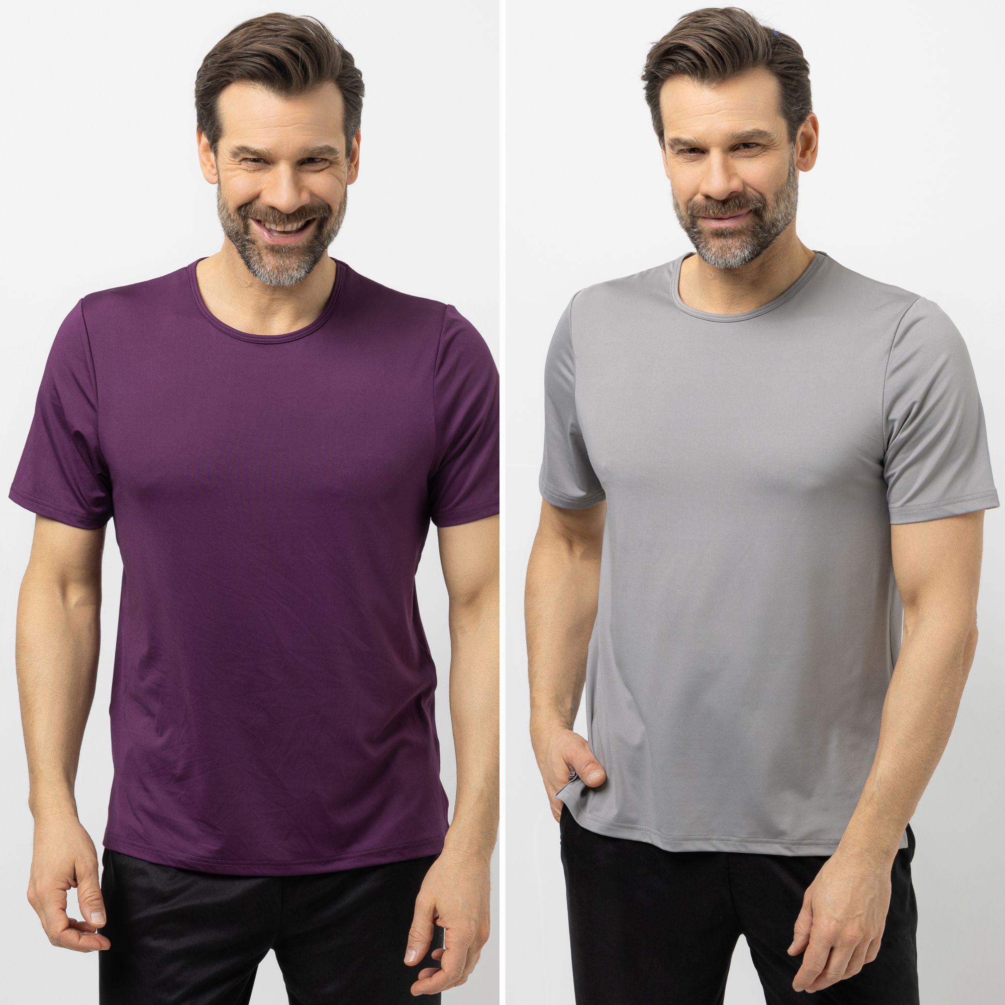 MEN'S TOUCH 2 Shirts 1/2-Arm Mikrofaser Rundhalsausschnitt