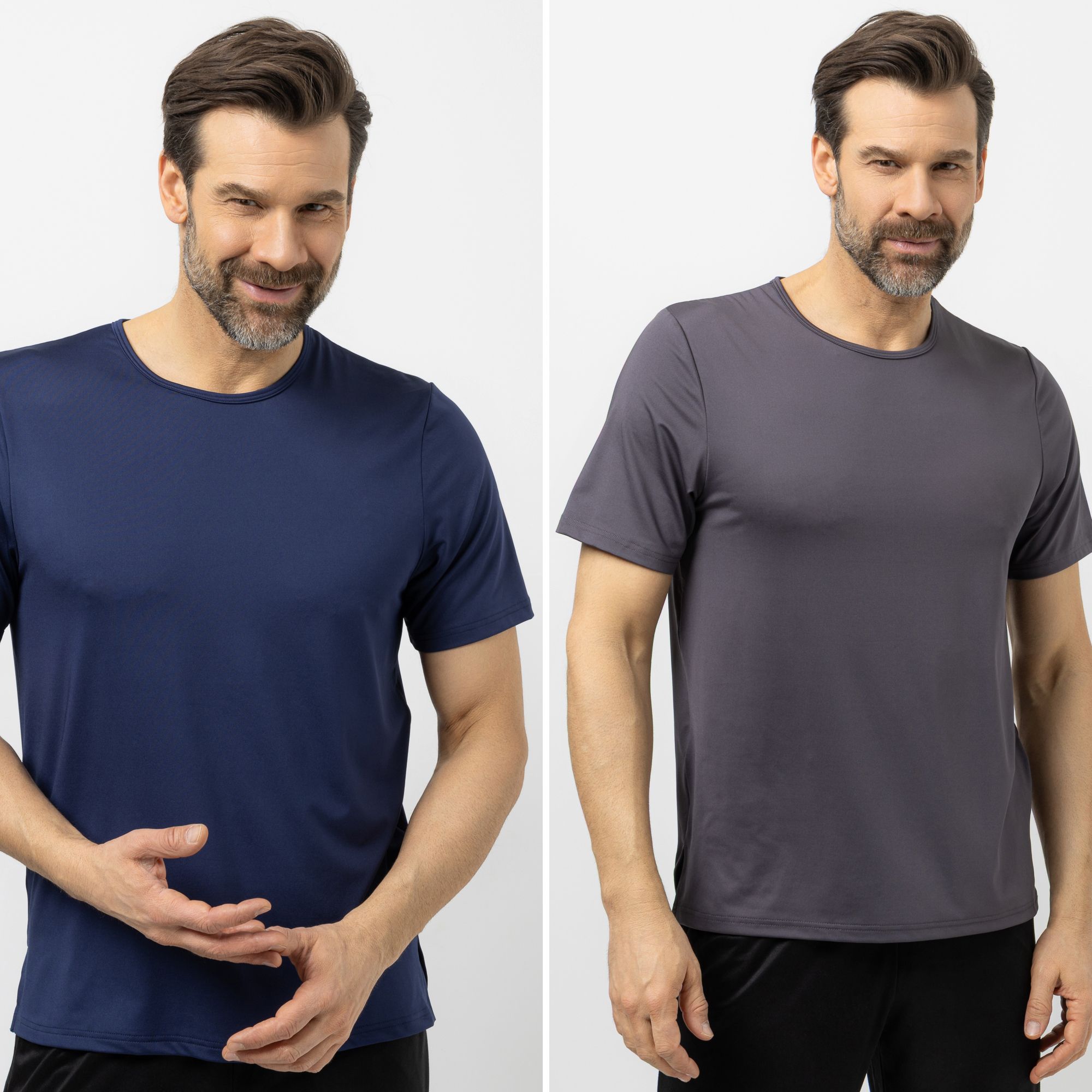 MEN'S TOUCH 2 Shirts 1/2-Arm Mikrofaser Rundhalsausschnitt