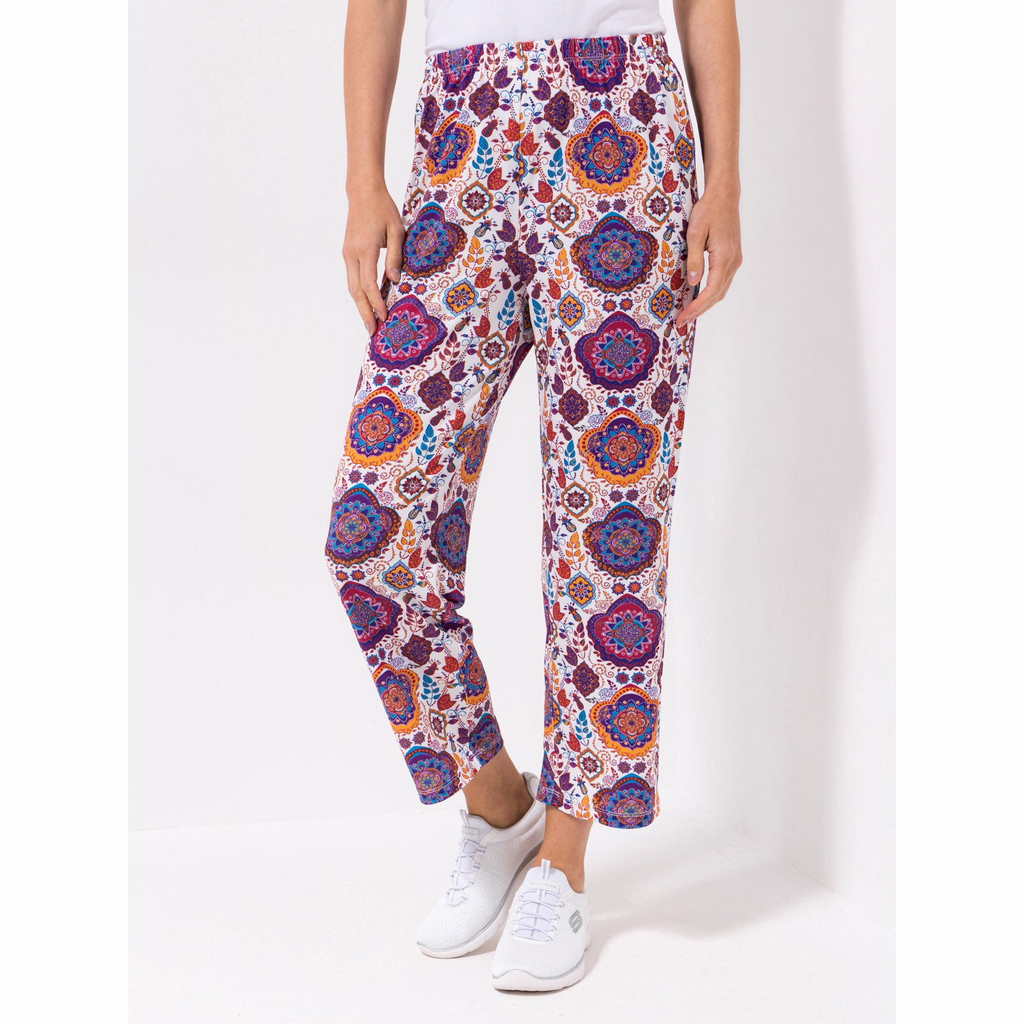 IN-PRINT Hose, 7/8-Länge Rundumdehnbund gerade Form Allover-Print