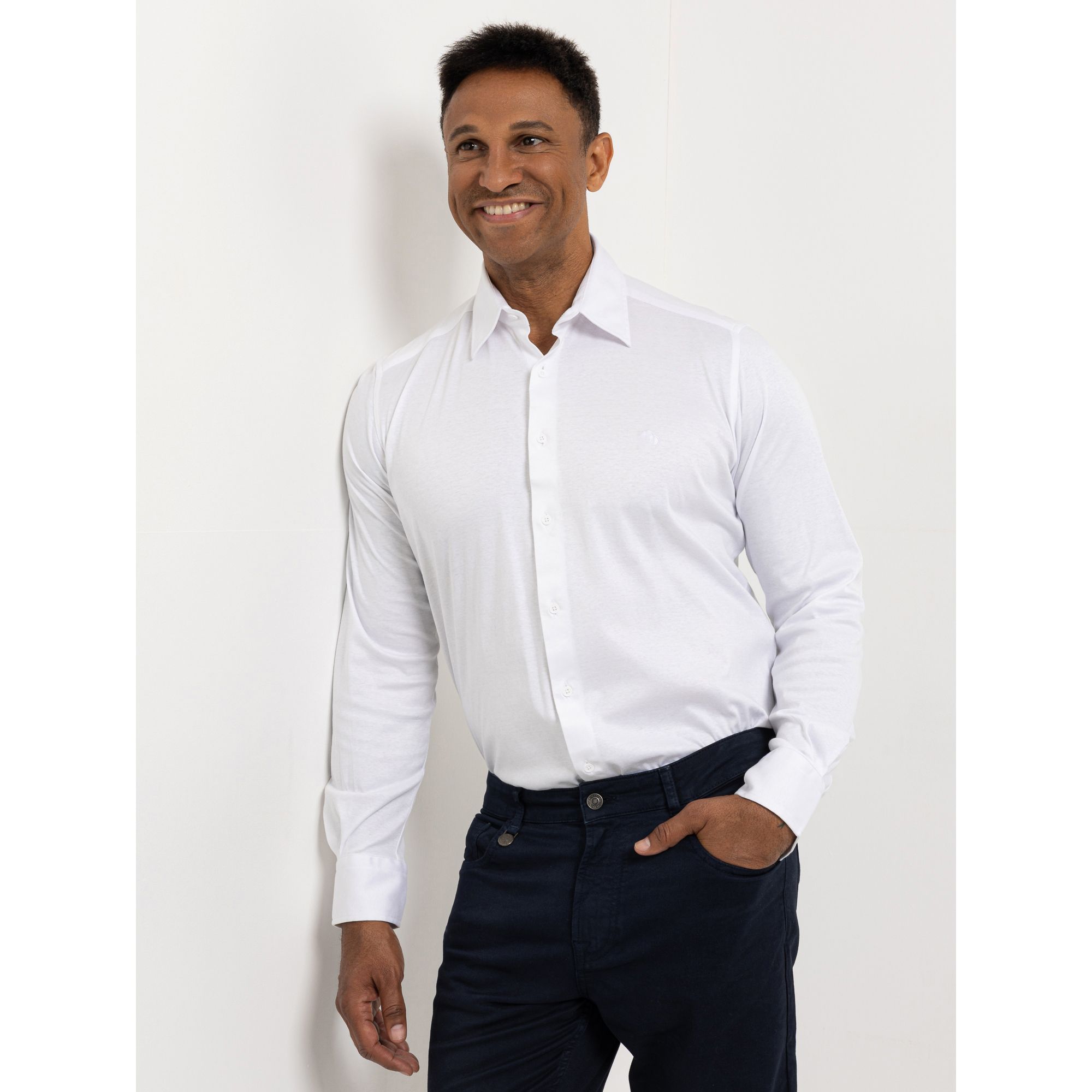 AMINATI® Herren-Hemd Hemdkragen Knopfleiste Logo-Details