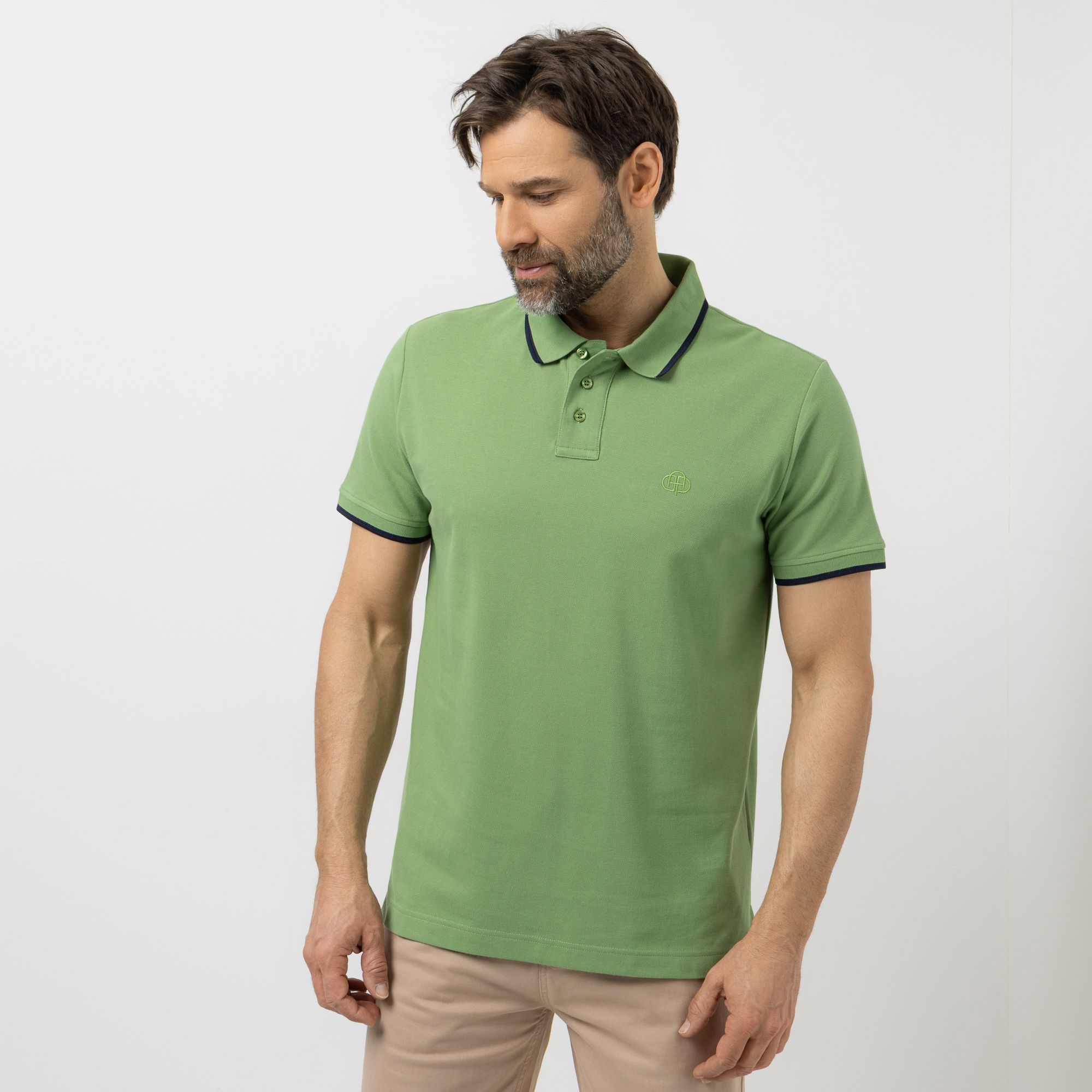 AMINATI® Herren-Poloshirt 1/2-Arm Knopfleiste Seitenschlitze