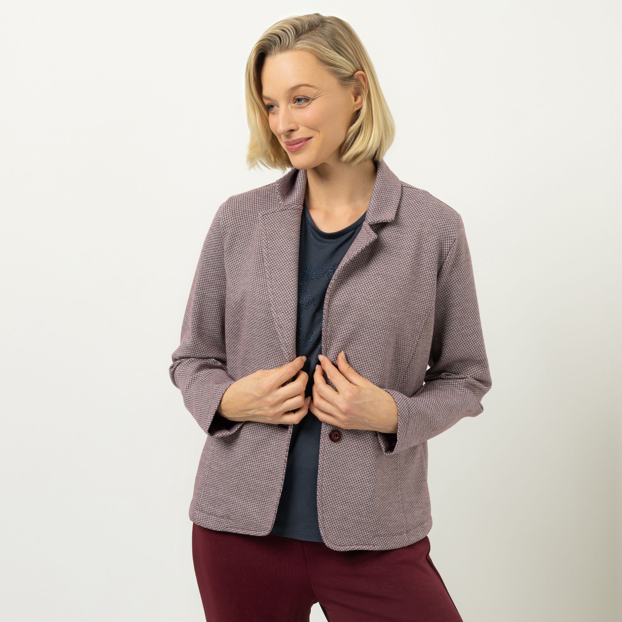 AMINATI® Blazer, langarm Reverskragen Jacquard 2 Knöpfe