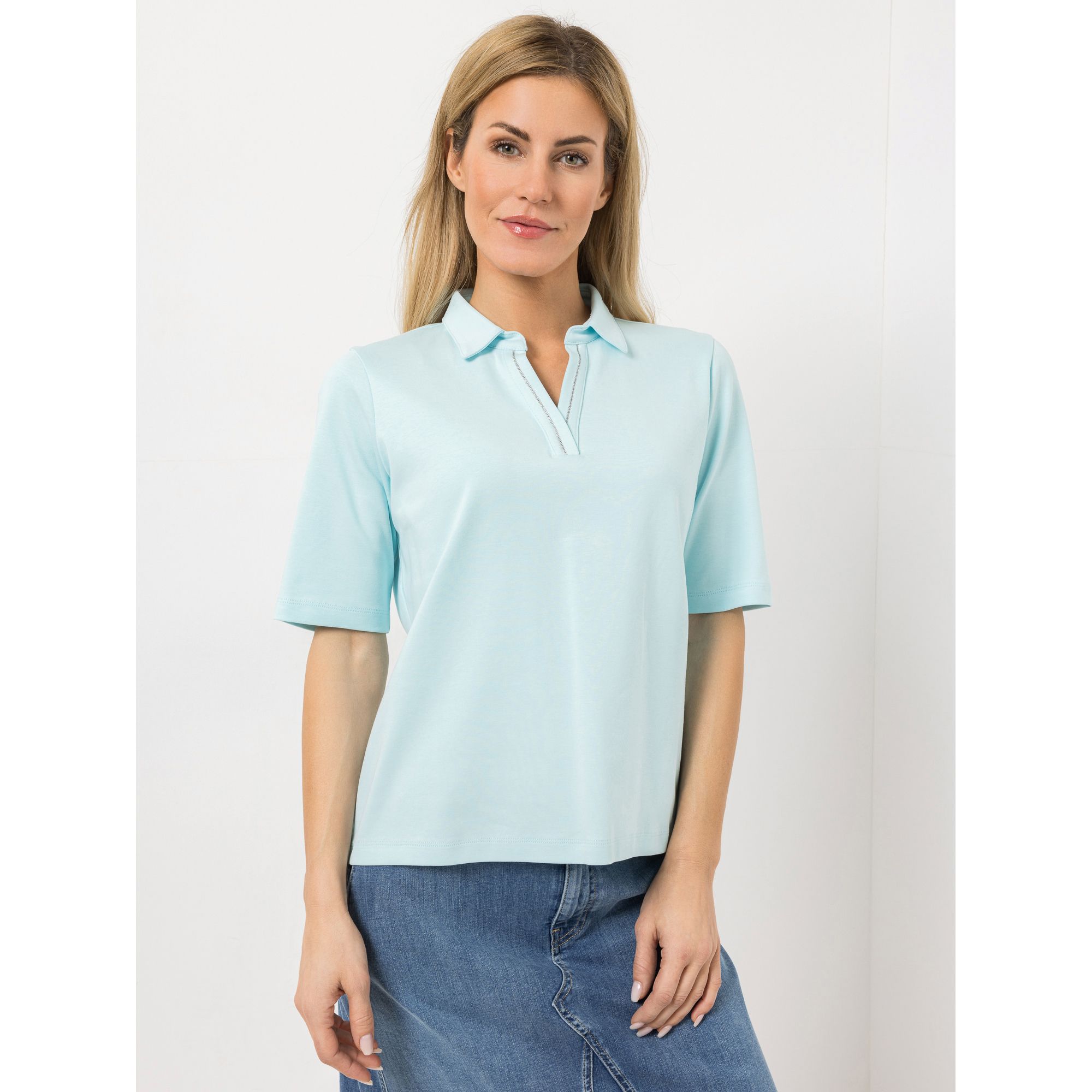 AMINATI® Shirt, 1/2-Arm Hemdkragen mit Zierblende figurumspielend