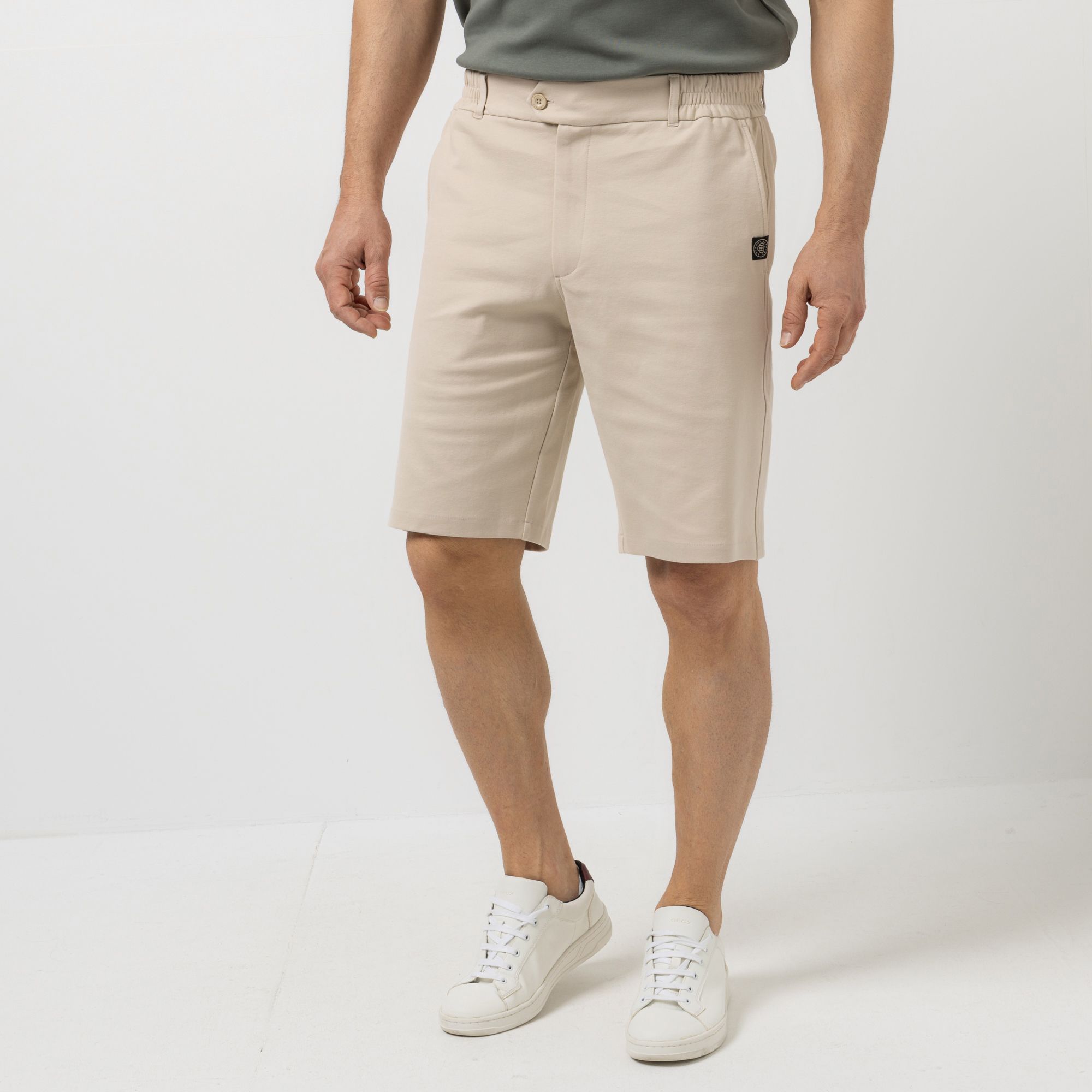 AMINATI® Herren-Bermuda Logo-Details Gürtelschlaufen elastische Ware