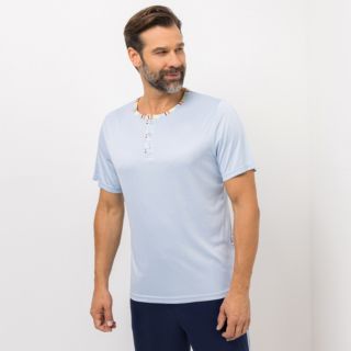 MEN'S TOUCH Shirt, 1/2-Arm Mikrofaser Knopfleiste Seitenschlitze
