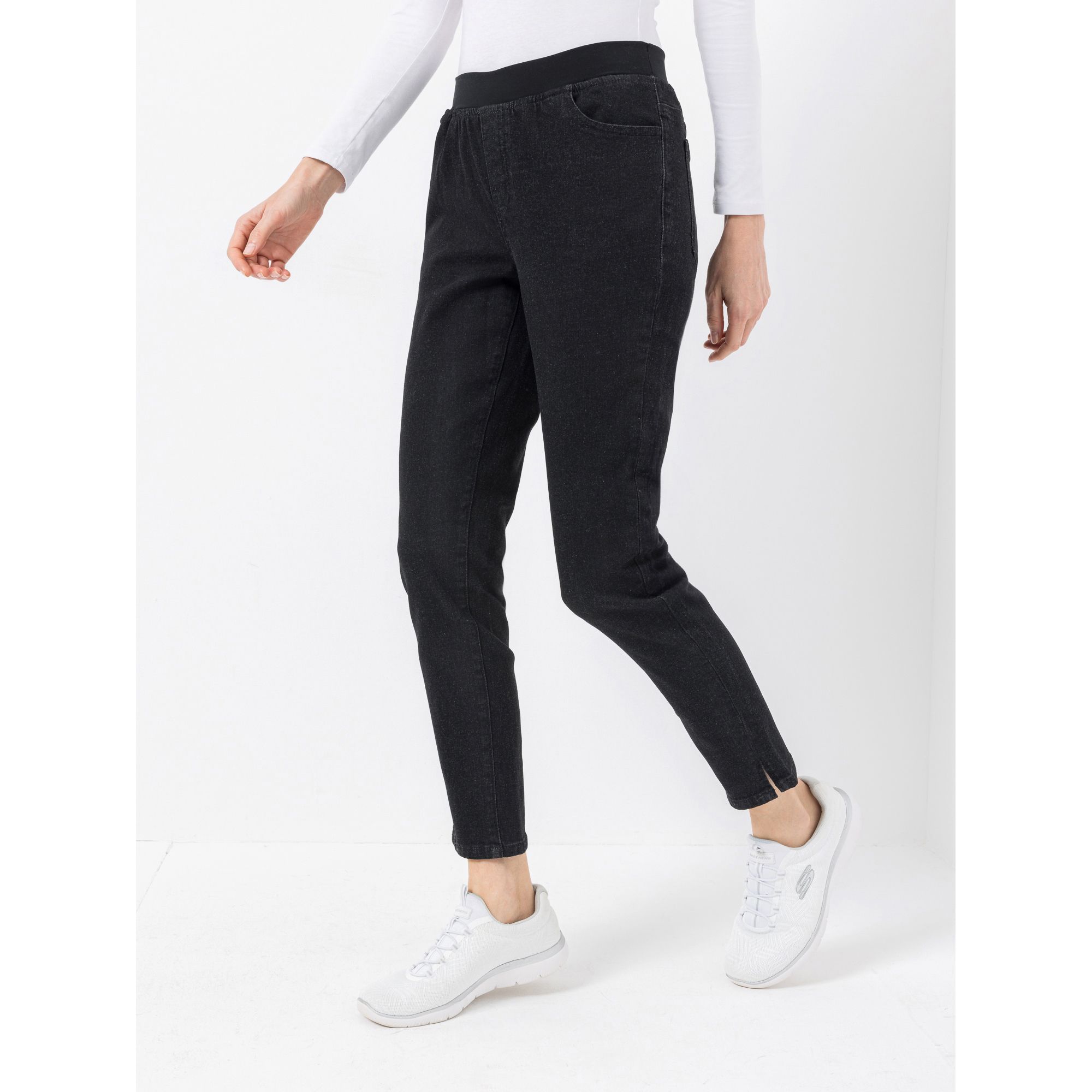 DENIM & CO. Jeggings knöchellang Rundumdehnbund Seitenschlitze