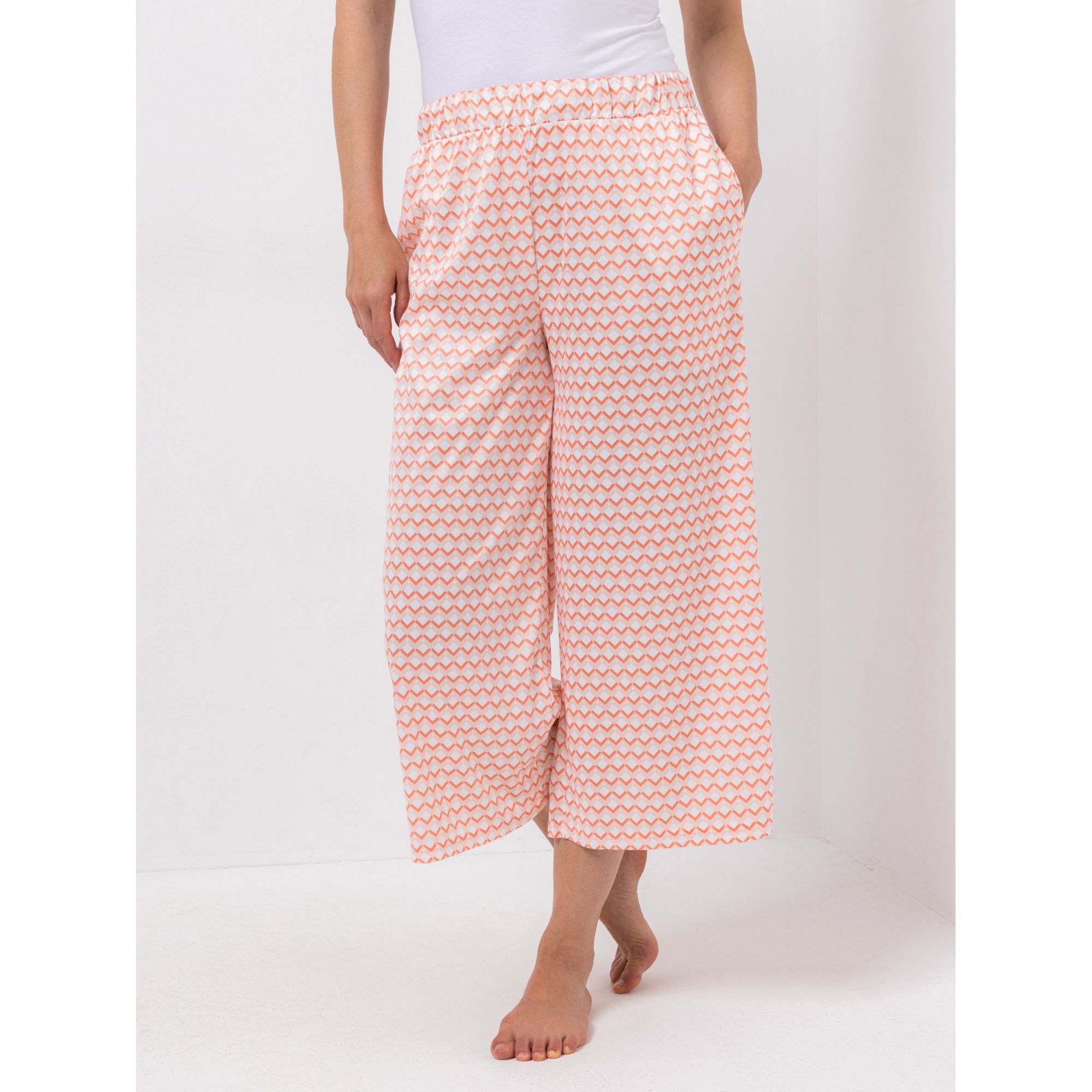 JERYMOOD HOMEWEAR Hose, 7/8-Länge Mikrofaser Seitentaschen Allover-Print