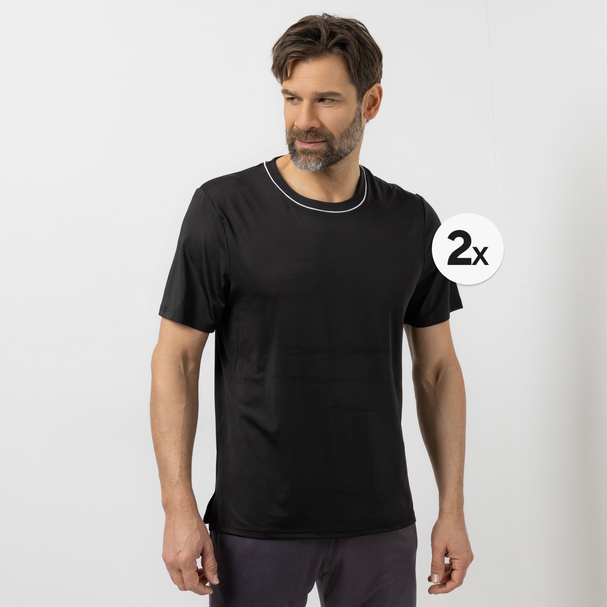 MEN'S TOUCH 2 Shirts 1/2-Arm Rundhalsausschnitt Mikrofaser