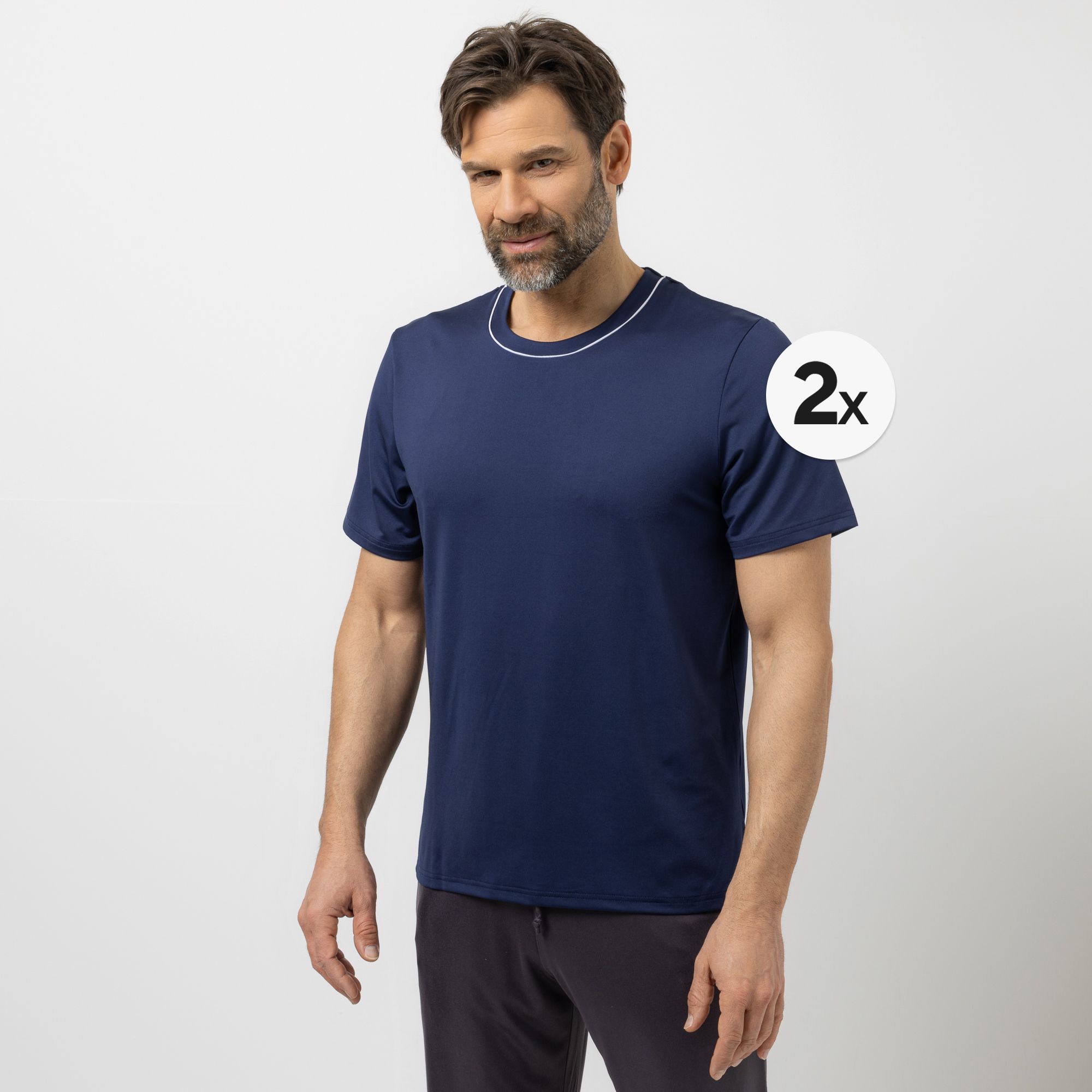 MEN'S TOUCH 2 Shirts 1/2-Arm Rundhalsausschnitt Mikrofaser